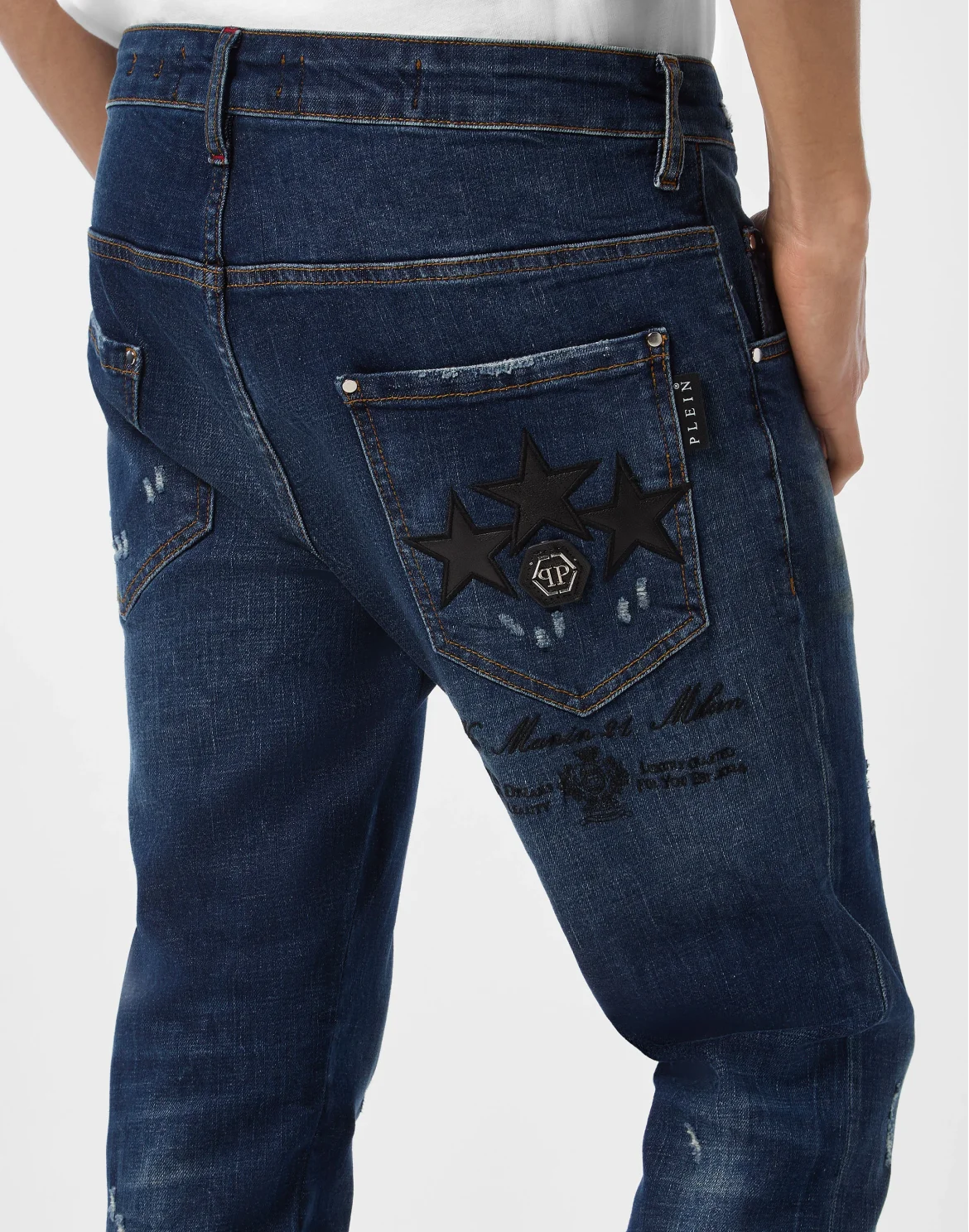 Skinny Jeans Patch Stars, цвет: Синий