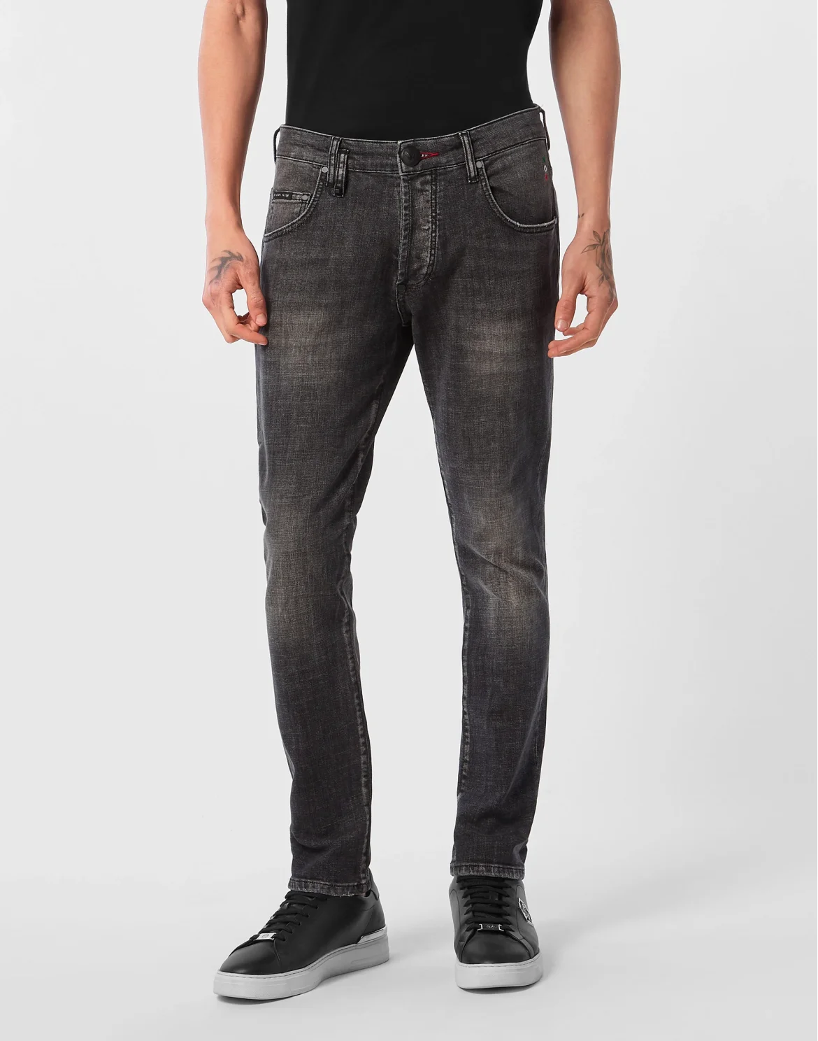 Skinny Jeans Patch Stars, цвет: Серый
