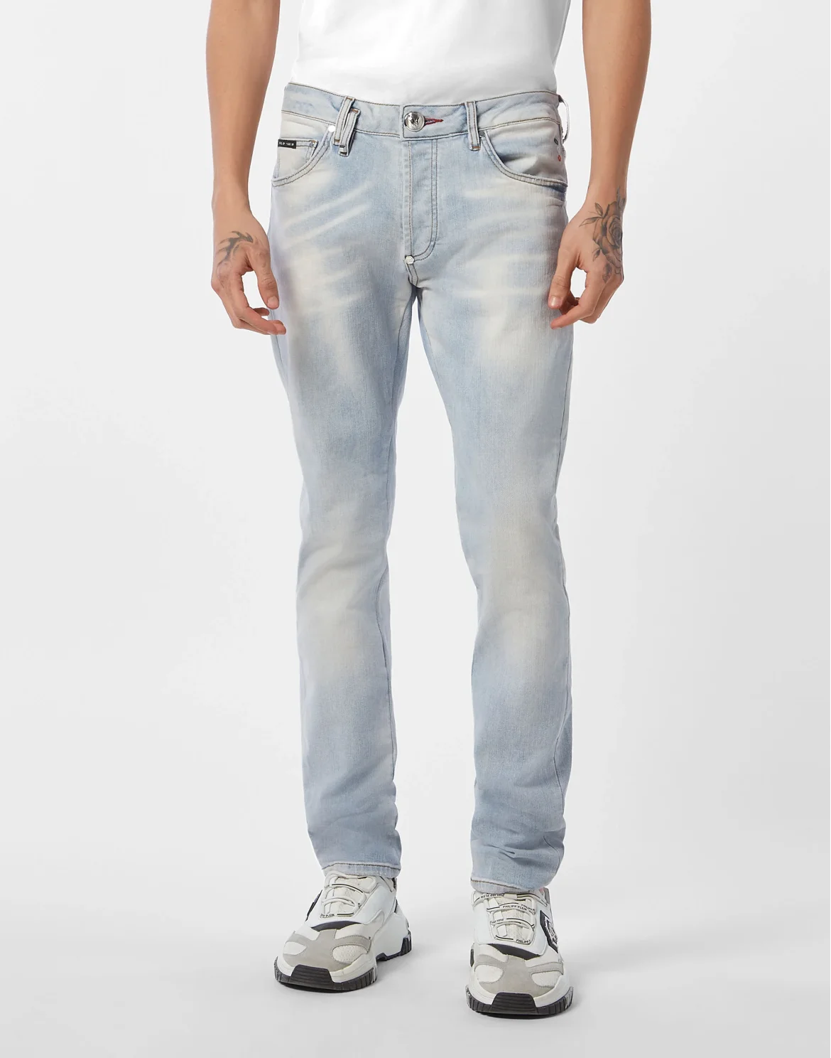 Super Straight Cut Jeans Patch Stars, цвет: Голубой