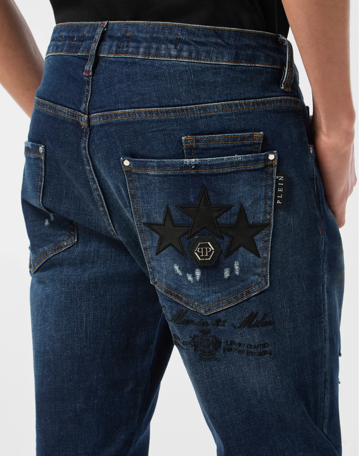 Super Straight Cut Jeans Patch Stars, цвет: Синий