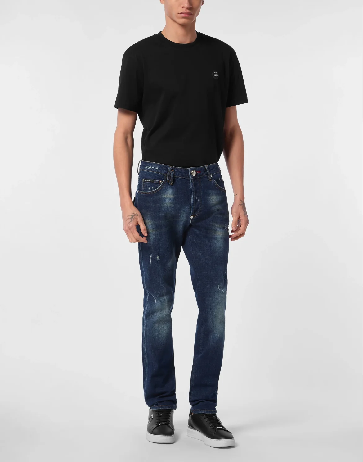 Super Straight Cut Jeans Patch Stars, цвет: Синий