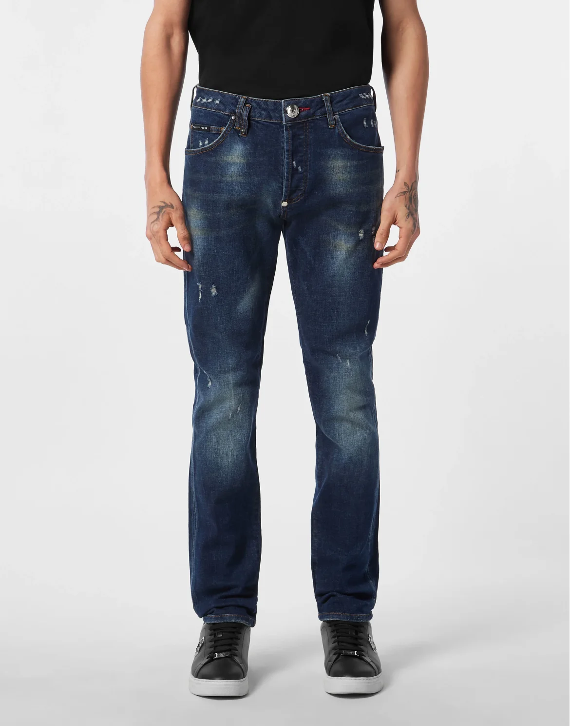 Super Straight Cut Jeans Patch Stars, цвет: Синий