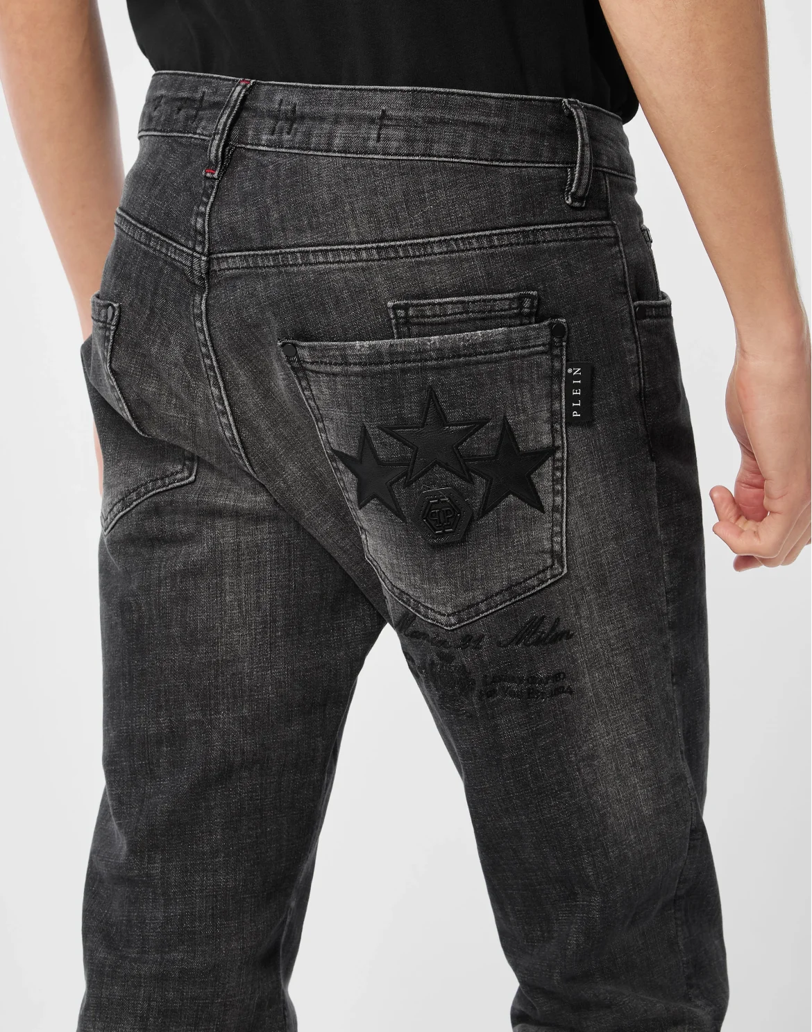 Super Straight Cut Jeans Patch Stars, цвет: Серый