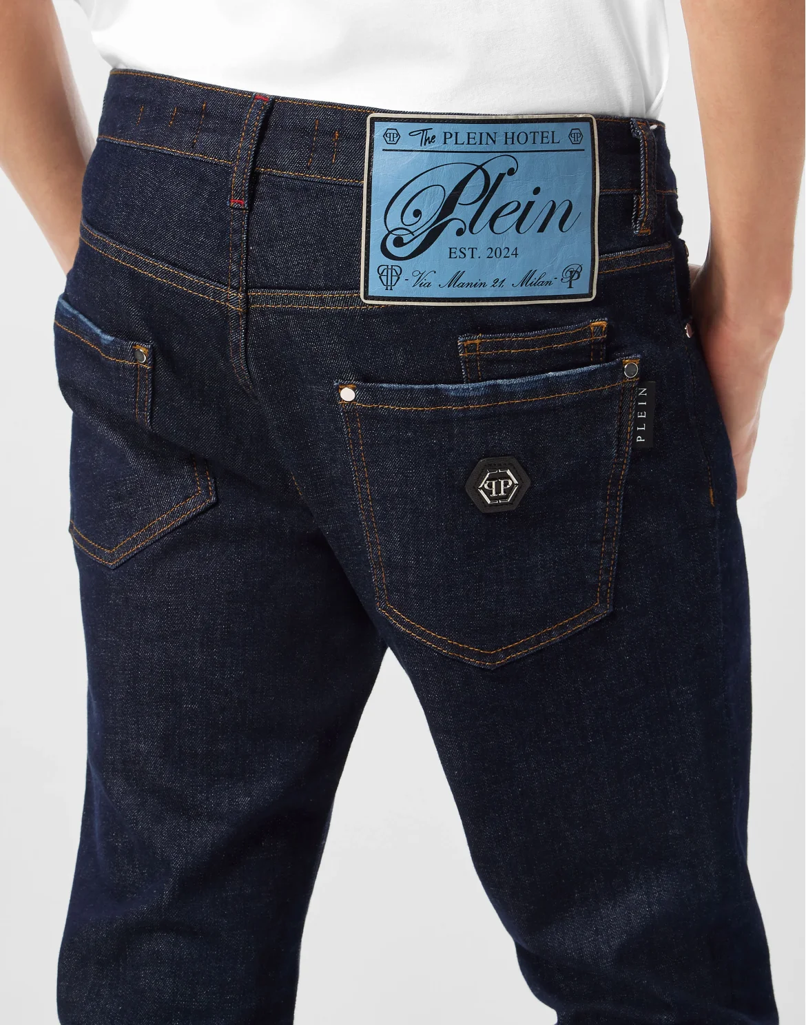 Super Straight Cut Jeans Plein Hotel, цвет: Темно-синий деним