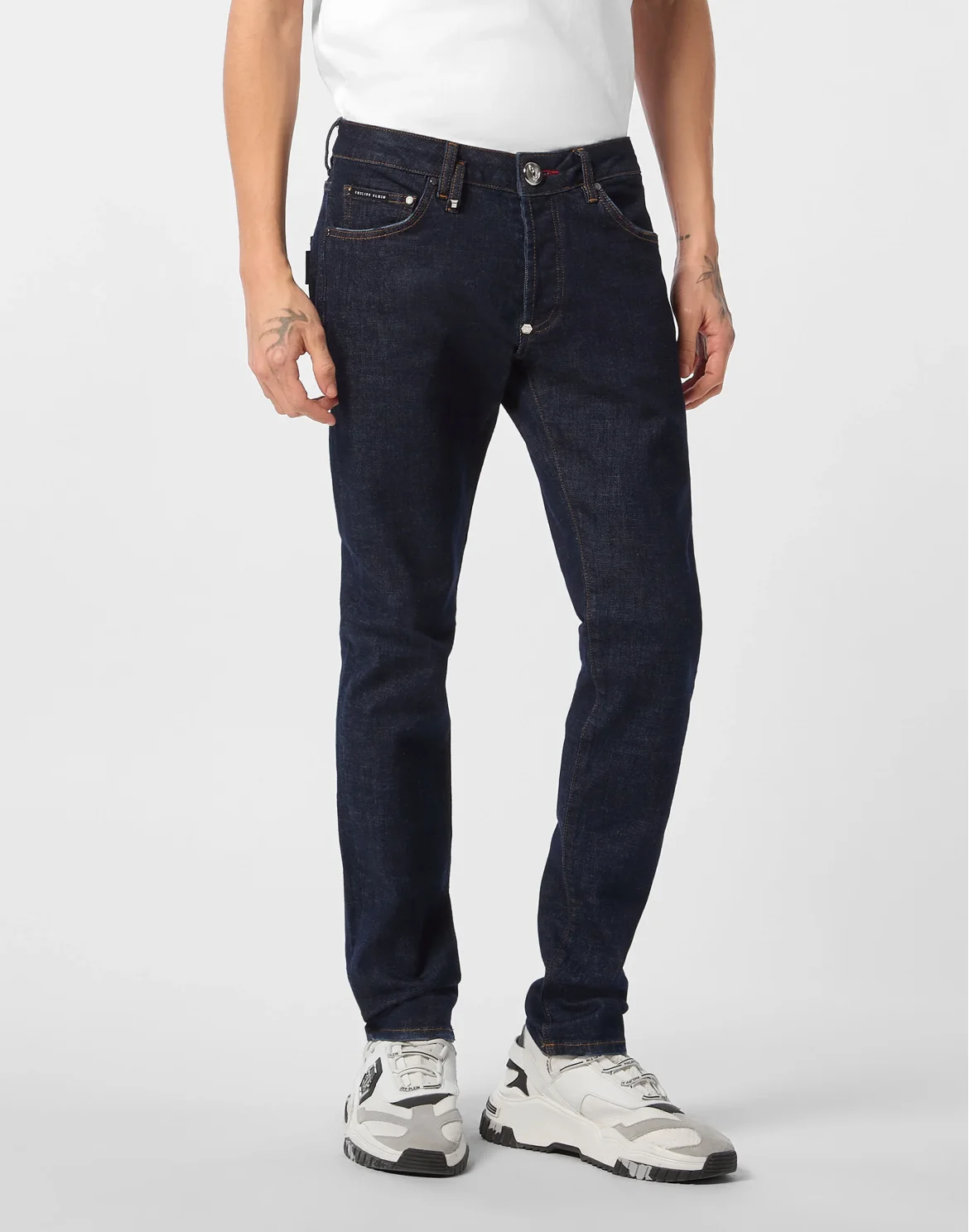 Super Straight Cut Jeans Plein Hotel, цвет: Темно-синий деним