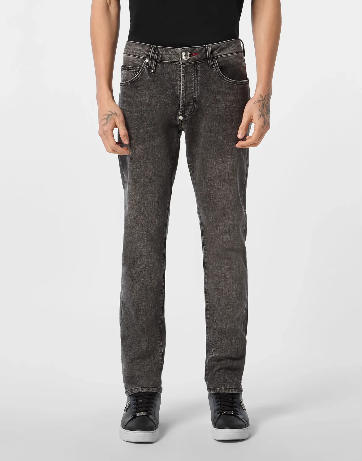Super Straight Cut Jeans Plein Hotel, цвет: Серый