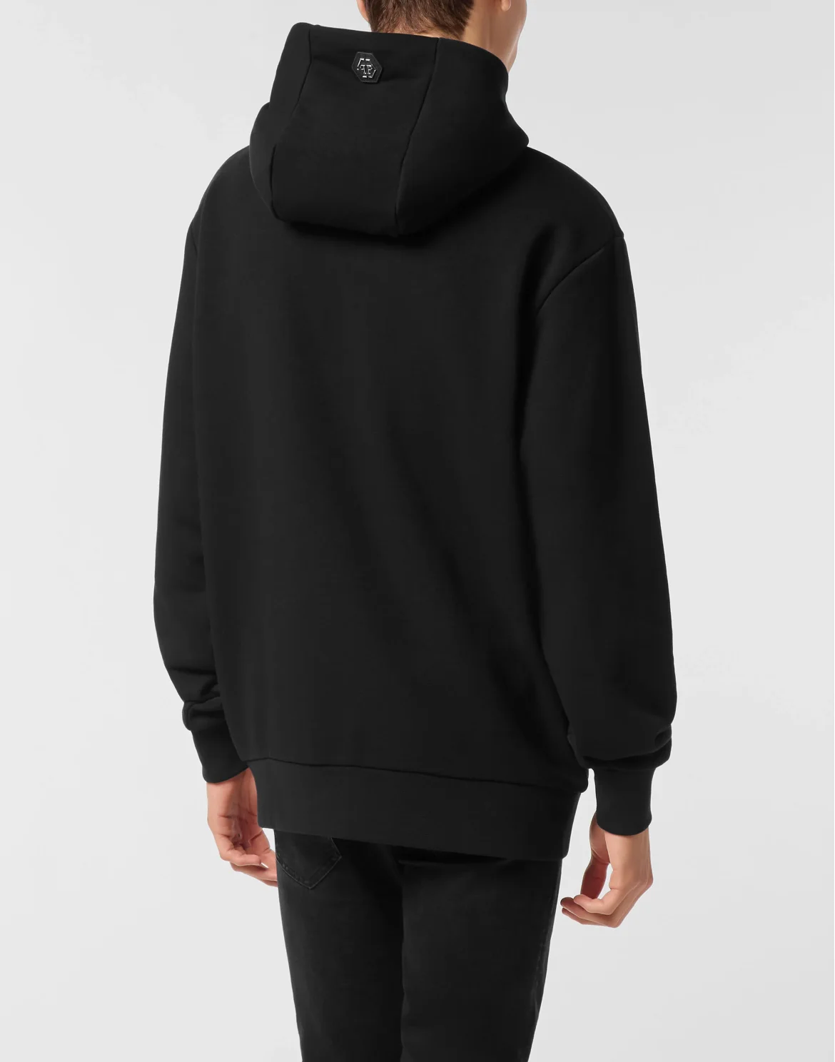 Fleece Hoodie Sweatshirt Skull Strass, цвет: Черный