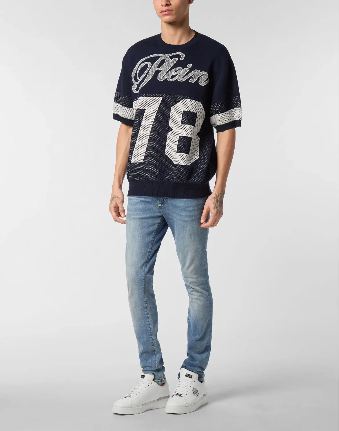 Cotton Knited T-Shirt Signature, цвет: Синий