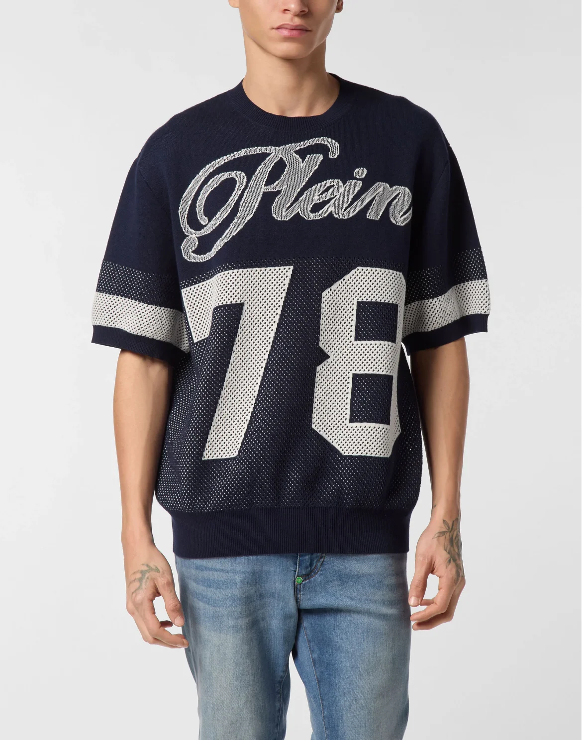 Cotton Knited T-Shirt Signature, цвет: Синий