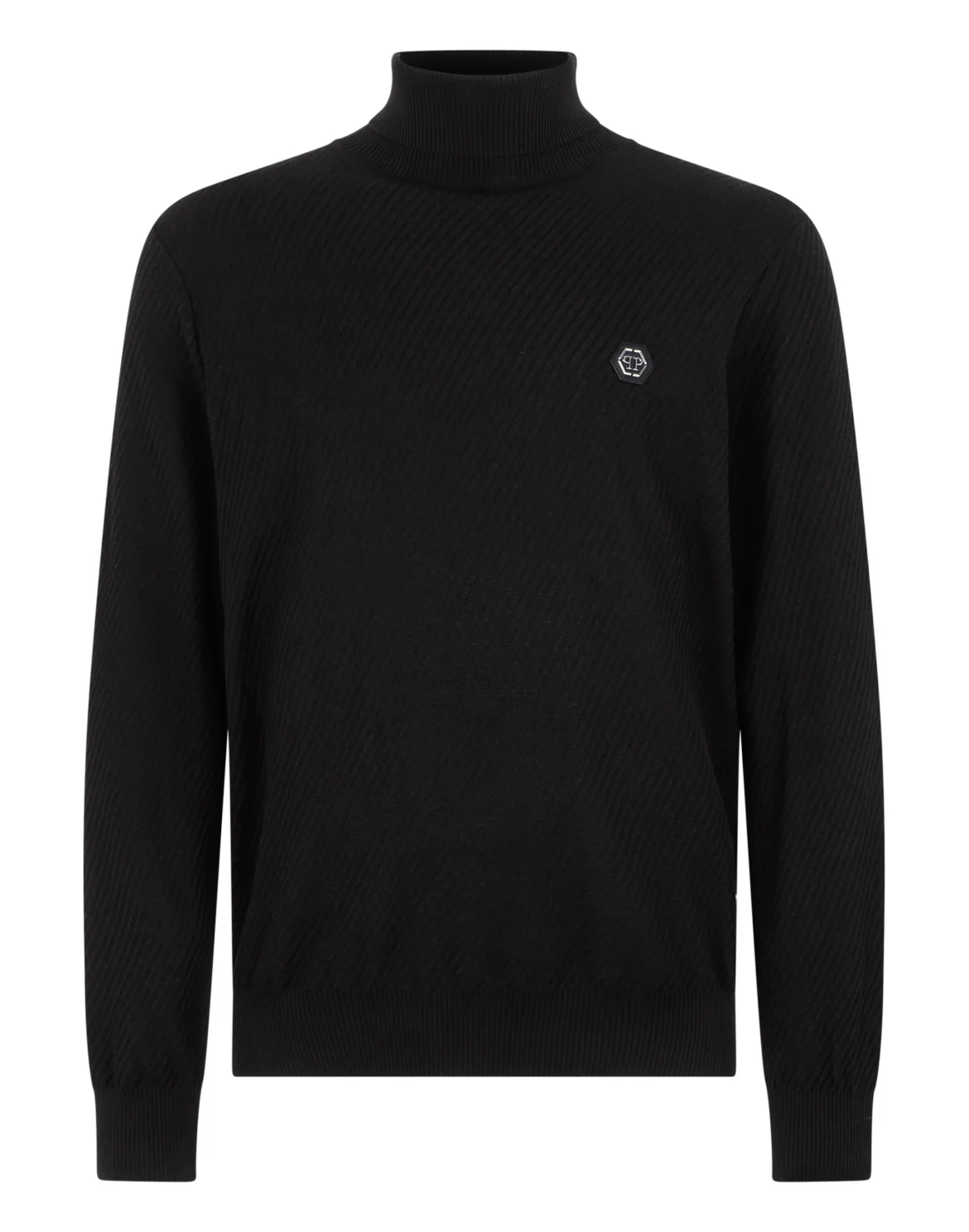 Knited Turtleneck Pullover Wool Silk Blend, цвет: Черный