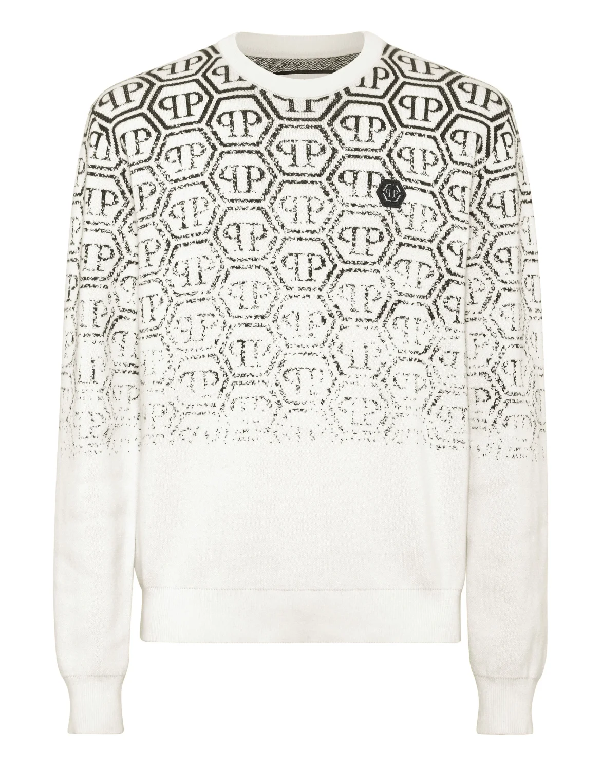 Cotton Round Neck Pullover Jacquard Monogram, цвет: Бежевый