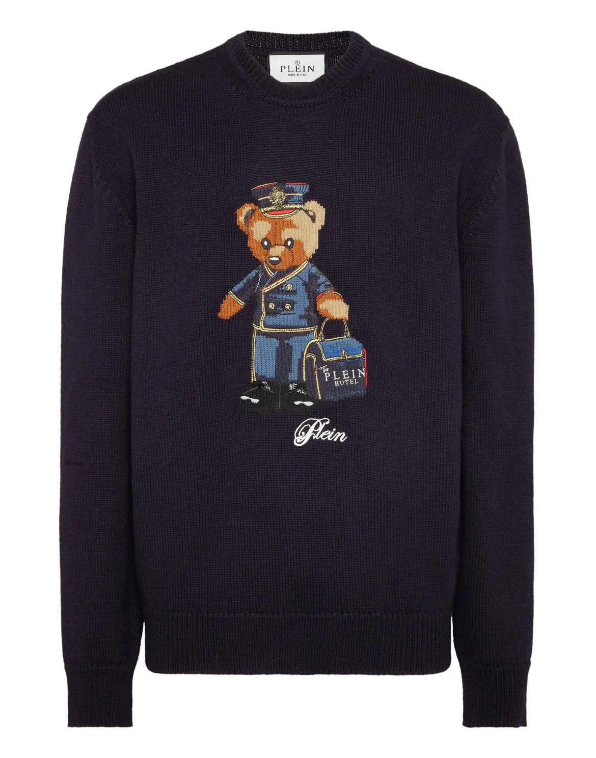 Round Neck Knitted Pullover Reception Teddy, цвет: Синий