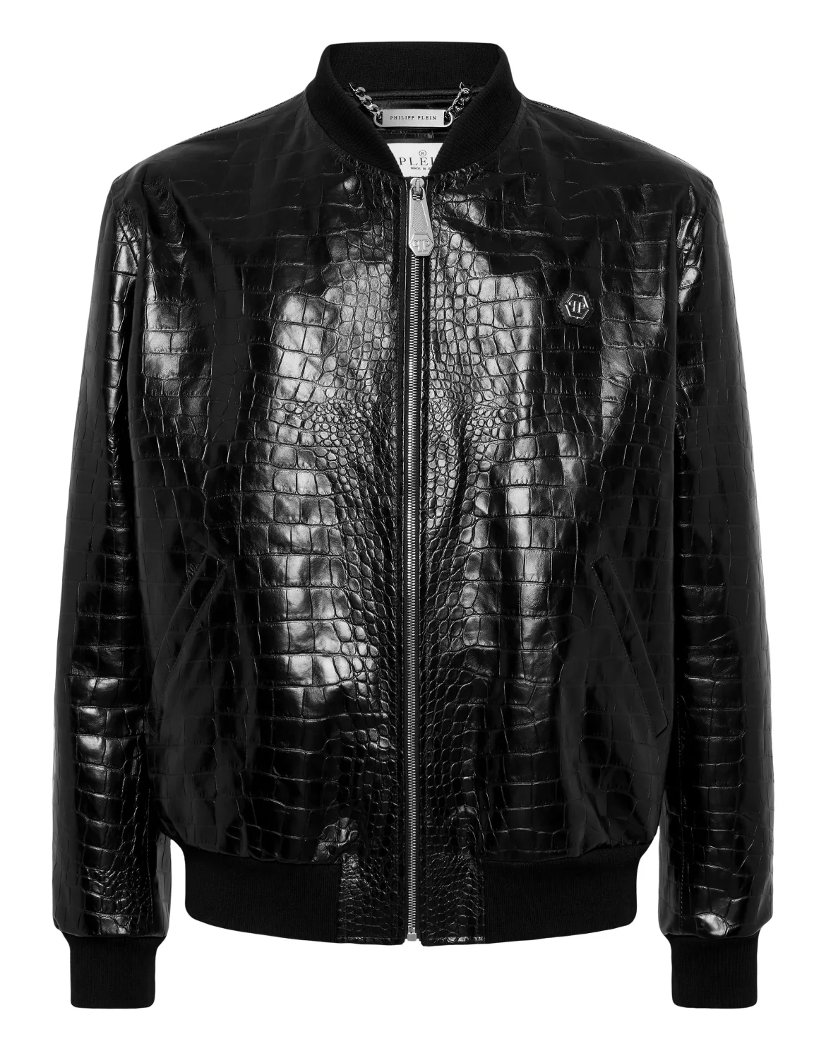 Leather Bomber Cocco Print, цвет: Черный