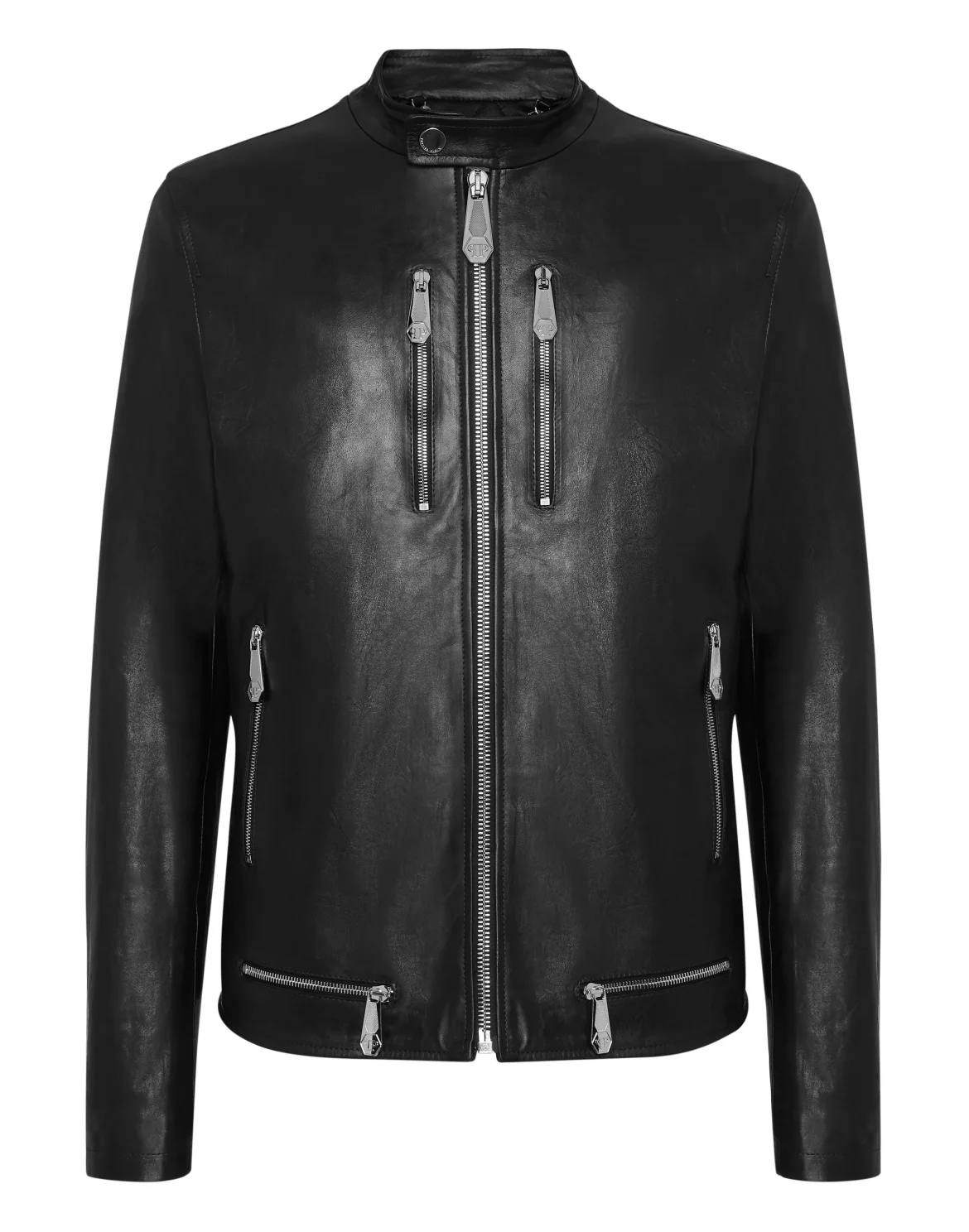 Leather Moto Jacket, цвет: Черный
