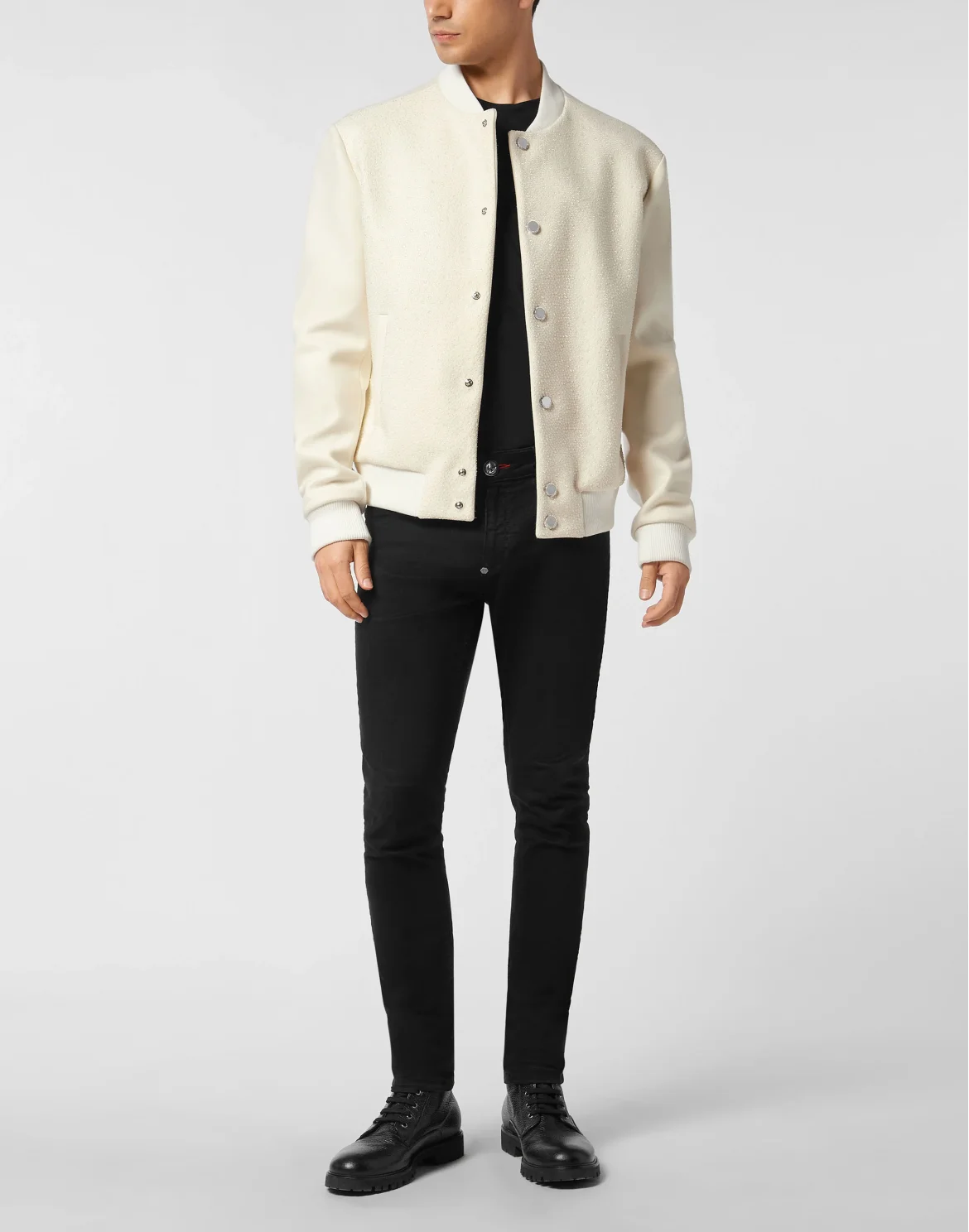 Wool Bomber With Transparent Strass, цвет: Бежевый