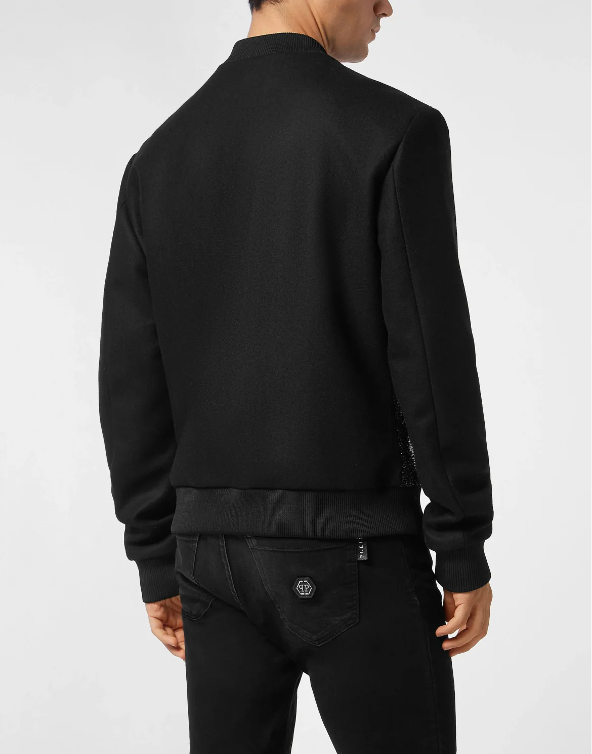 Wool Bomber With Transparent Strass, цвет: Черный