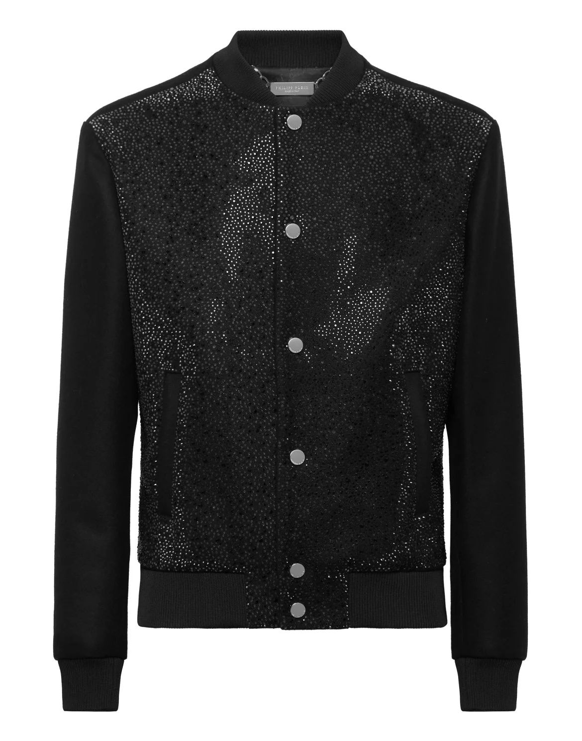 Wool Bomber With Transparent Strass, цвет: Черный