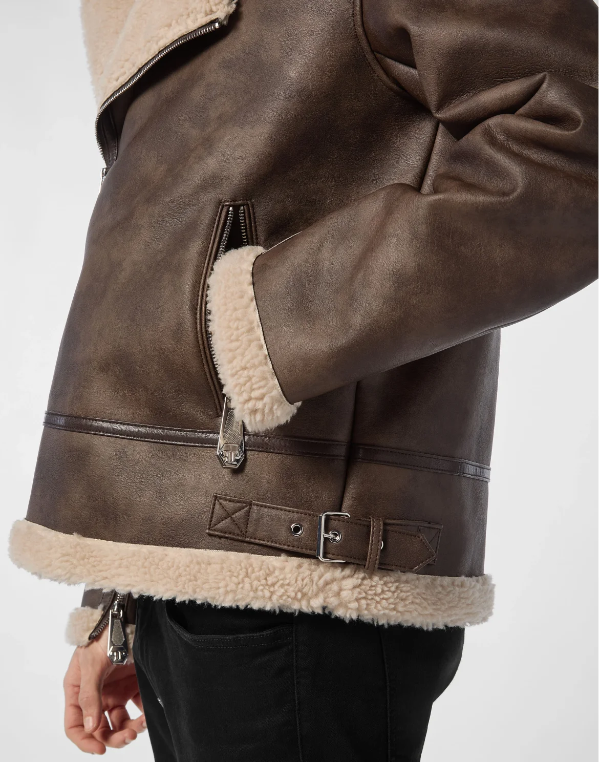 Eco Shearling Jacket Signature, цвет: Коричневый