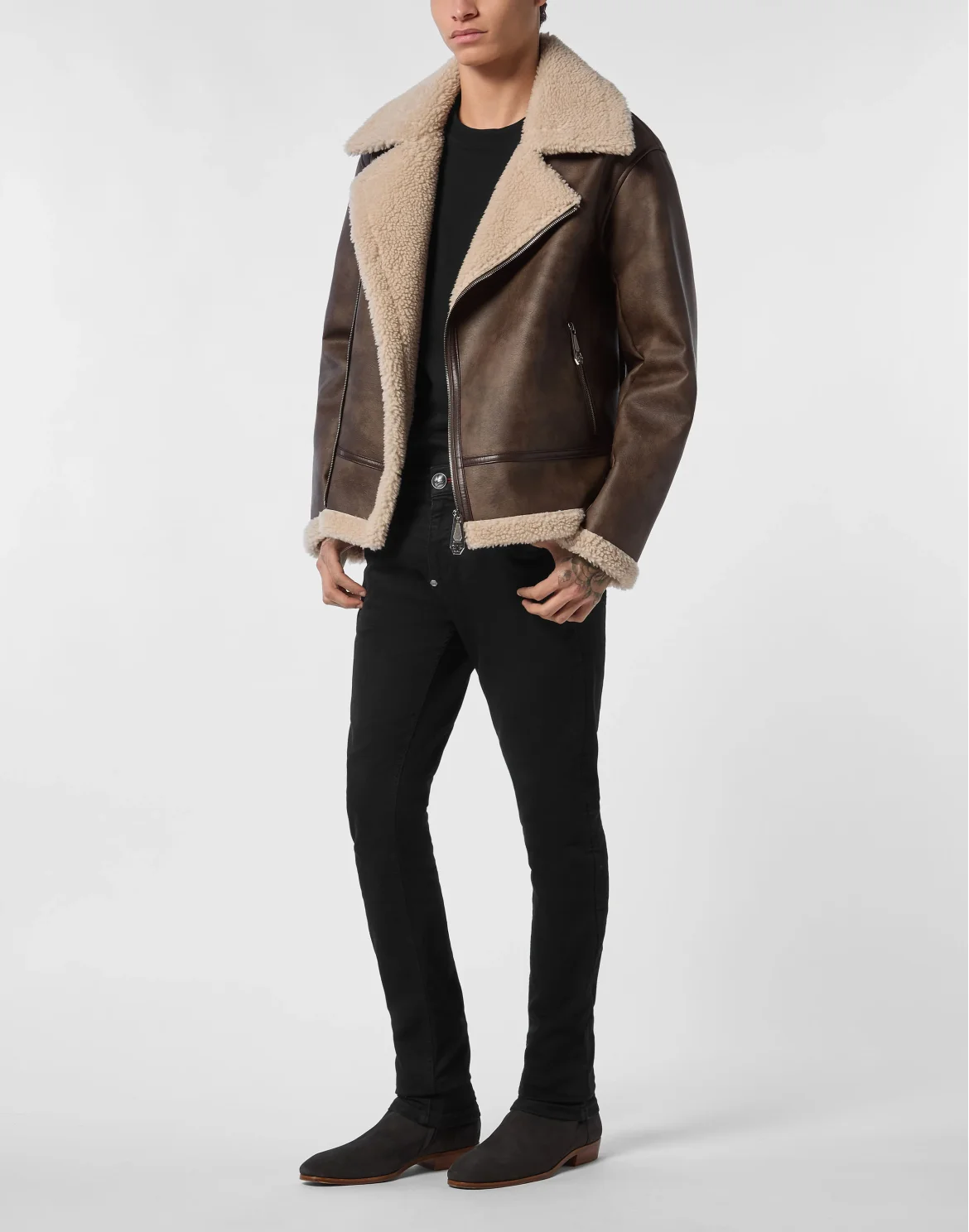 Eco Shearling Jacket Signature, цвет: Коричневый