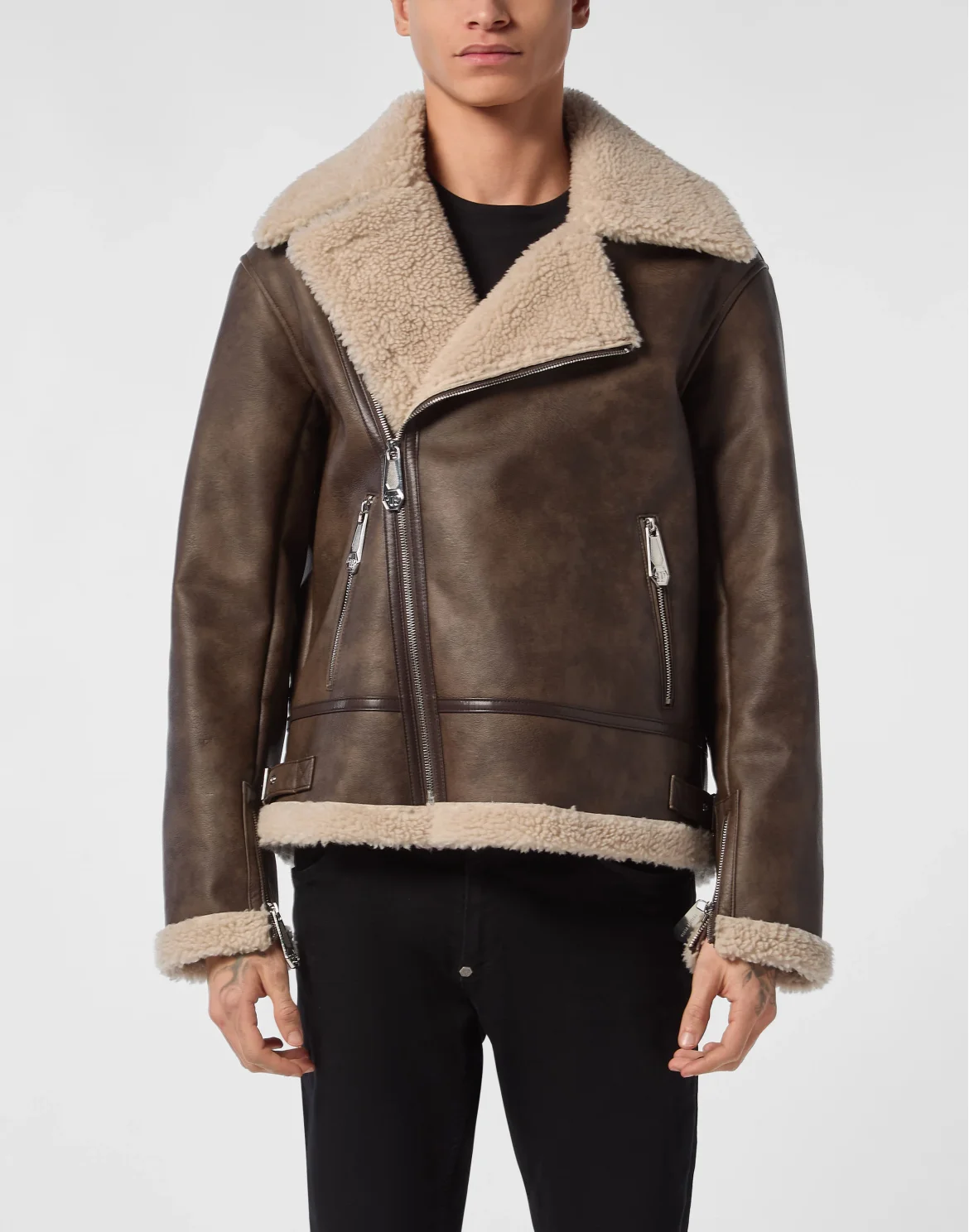 Eco Shearling Jacket Signature, цвет: Коричневый
