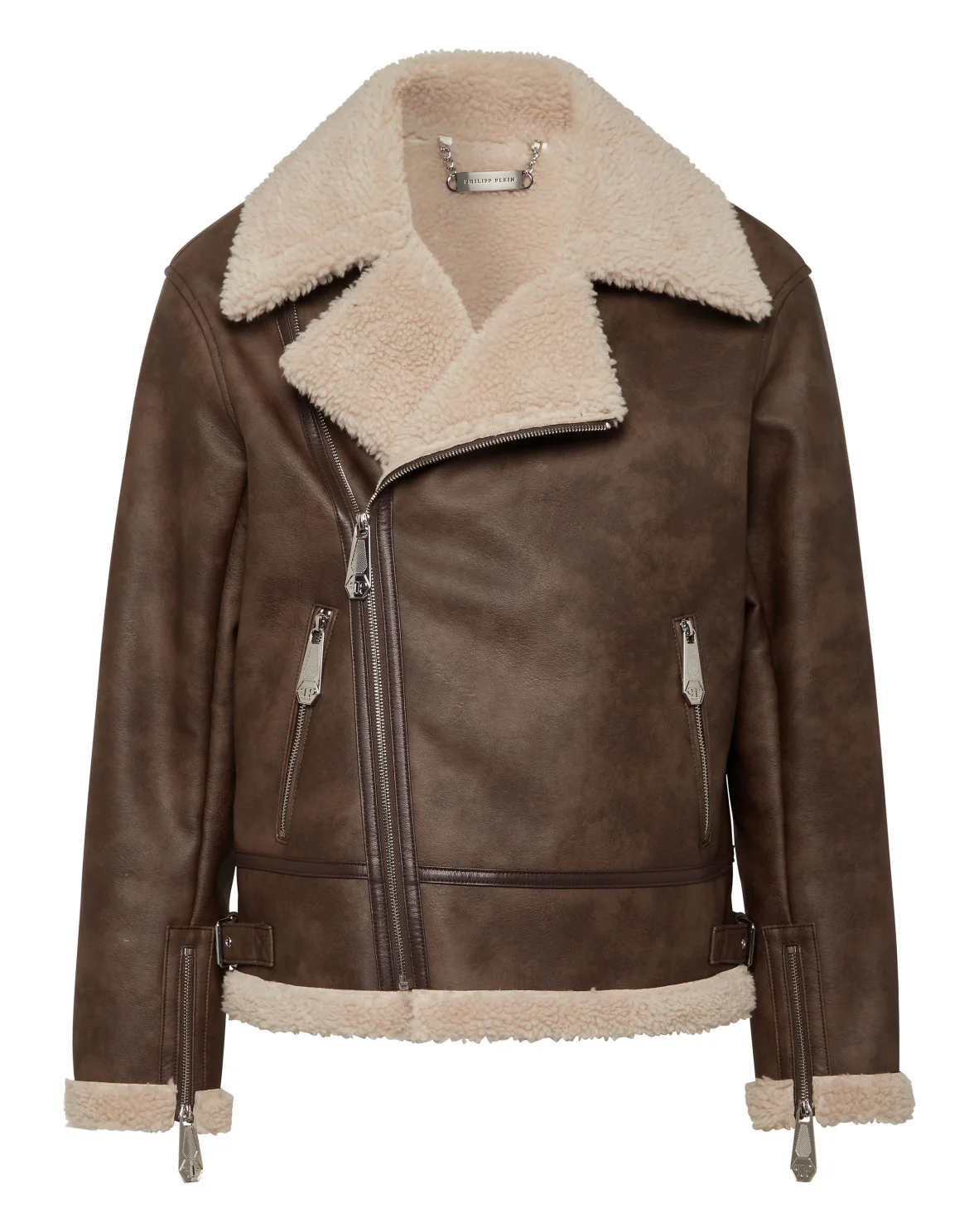 Eco Shearling Jacket Signature, цвет: Коричневый