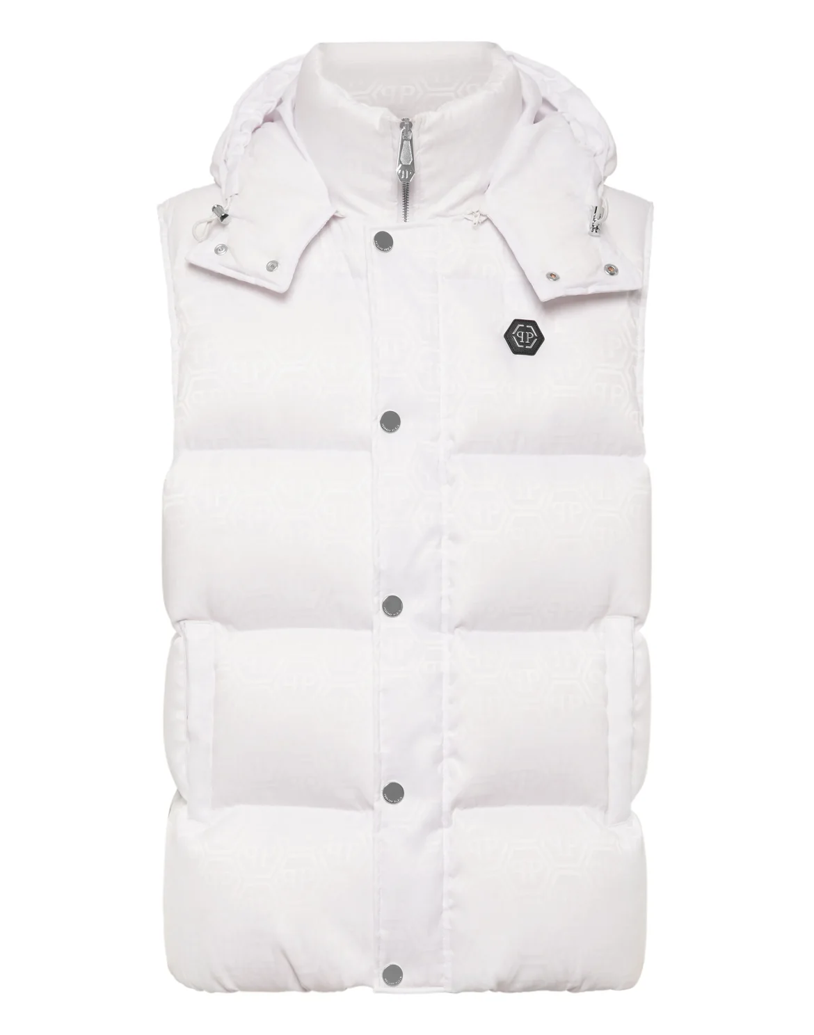 Nylon Down Vest Monogram, цвет: Бежевый