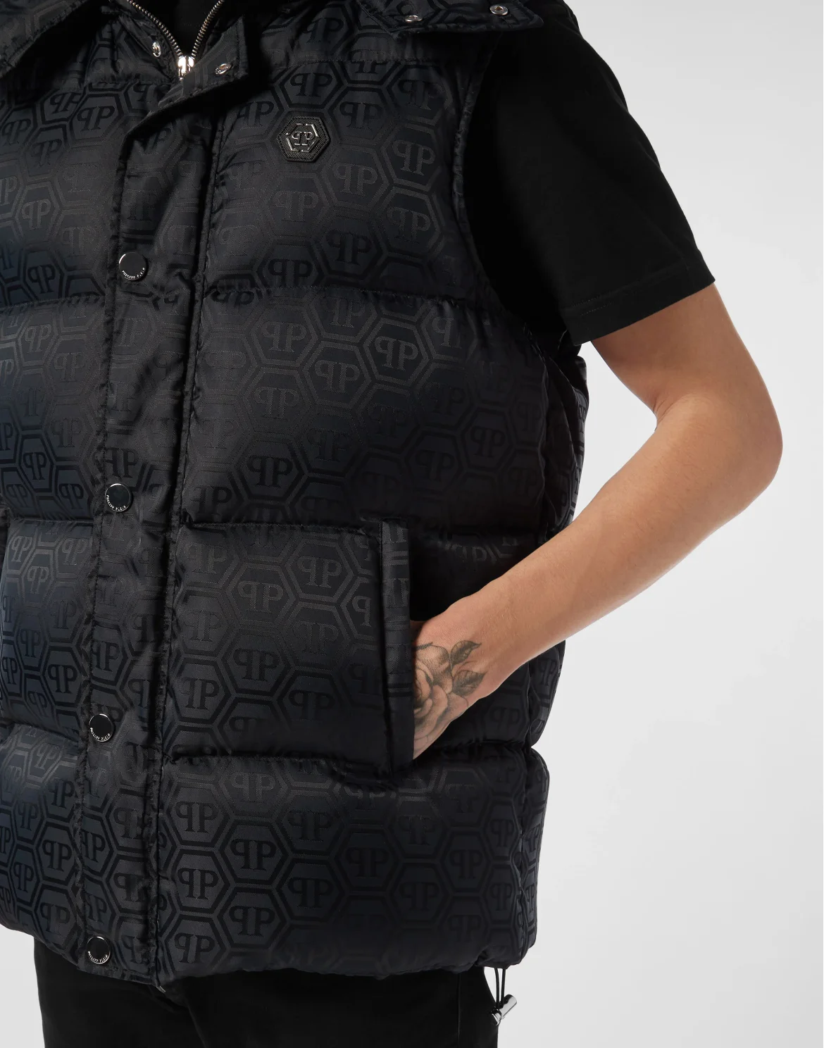 Nylon Down Vest Monogram, цвет: Синий