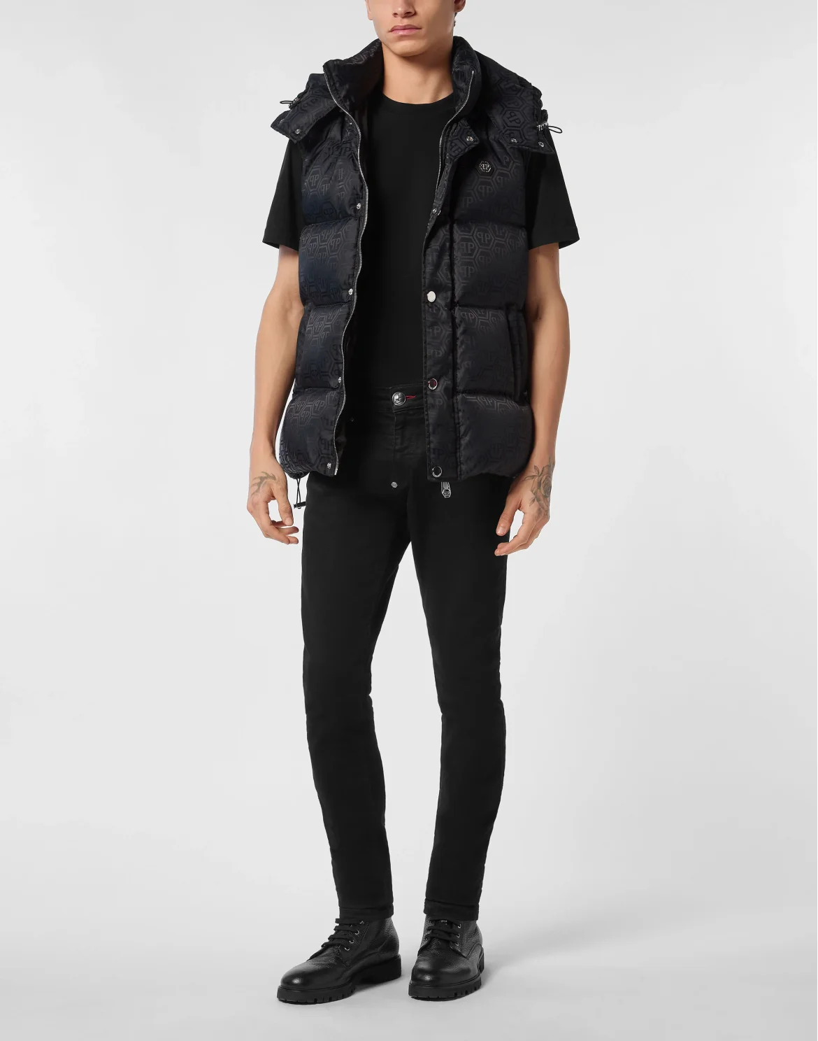 Nylon Down Vest Monogram, цвет: Синий