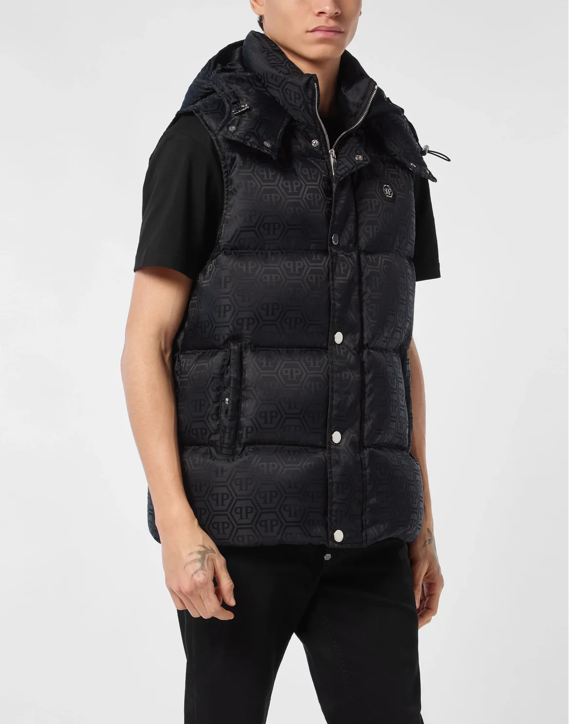 Nylon Down Vest Monogram, цвет: Синий