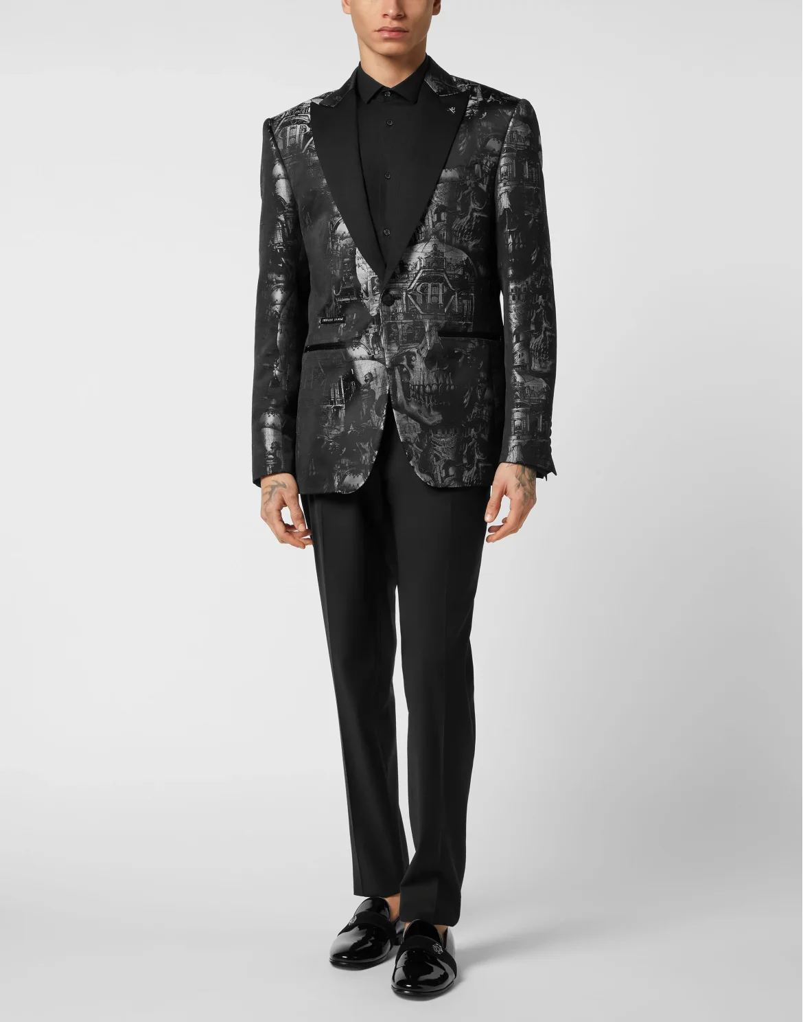 Jacquard Blazer Lord Fit Skull, цвет: Черный