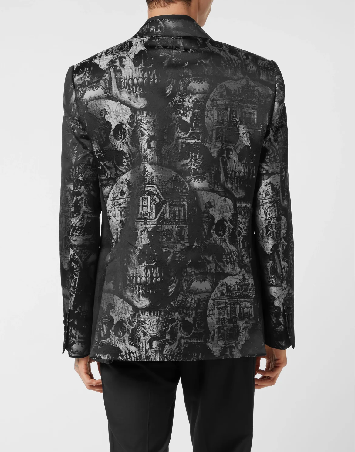 Jacquard Blazer Lord Fit Skull, цвет: Черный