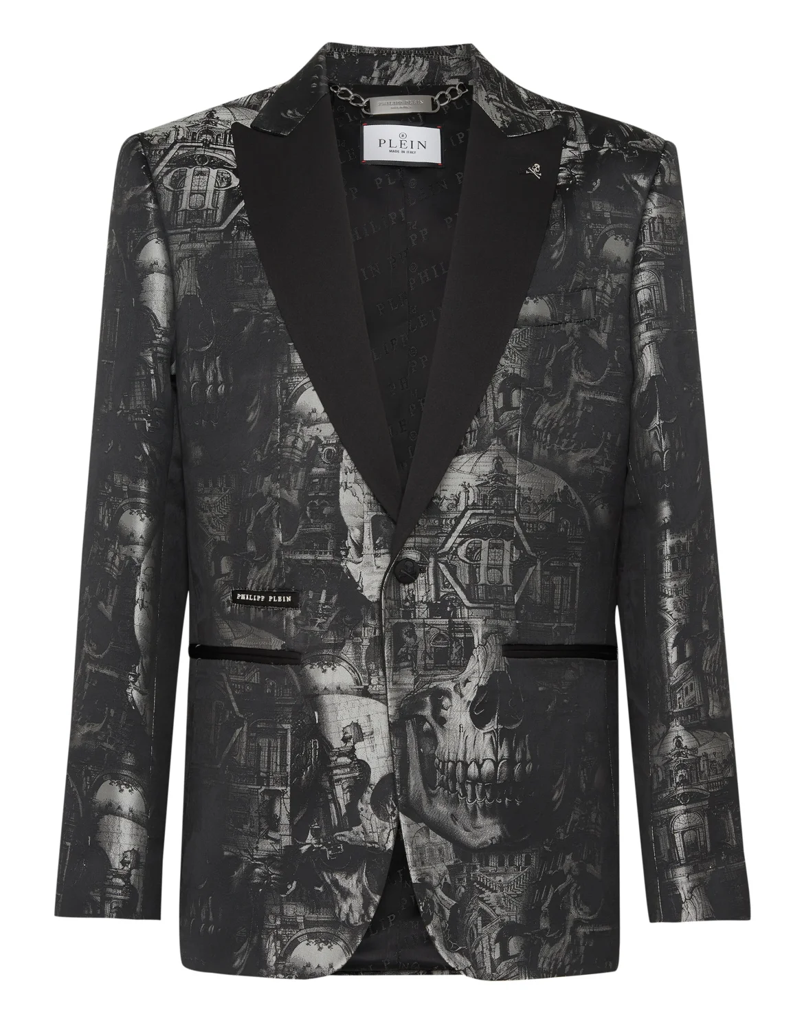 Jacquard Blazer Lord Fit Skull, цвет: Черный