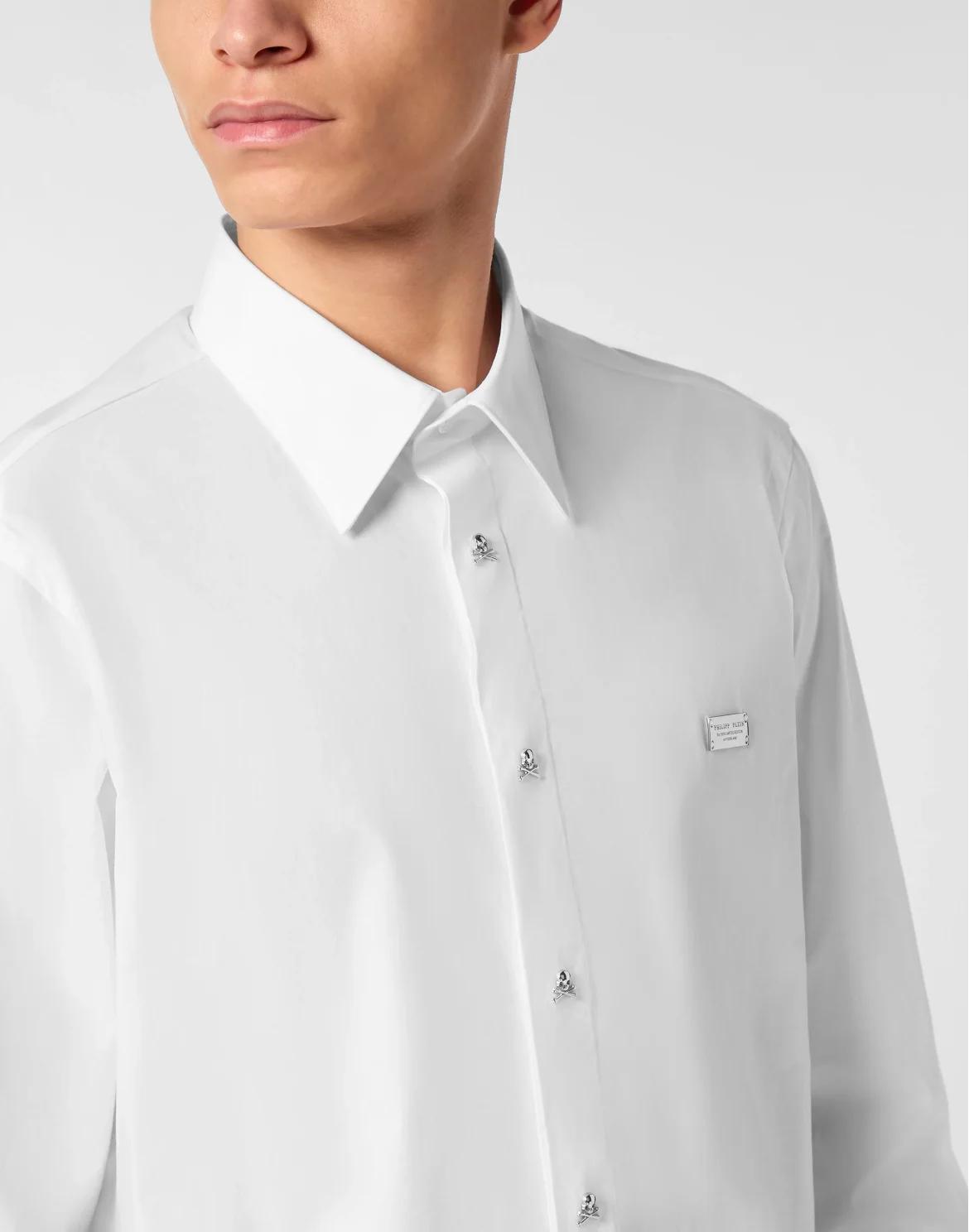 Sugar Daddy Cut Cotton Shirt Skull, цвет: Белый