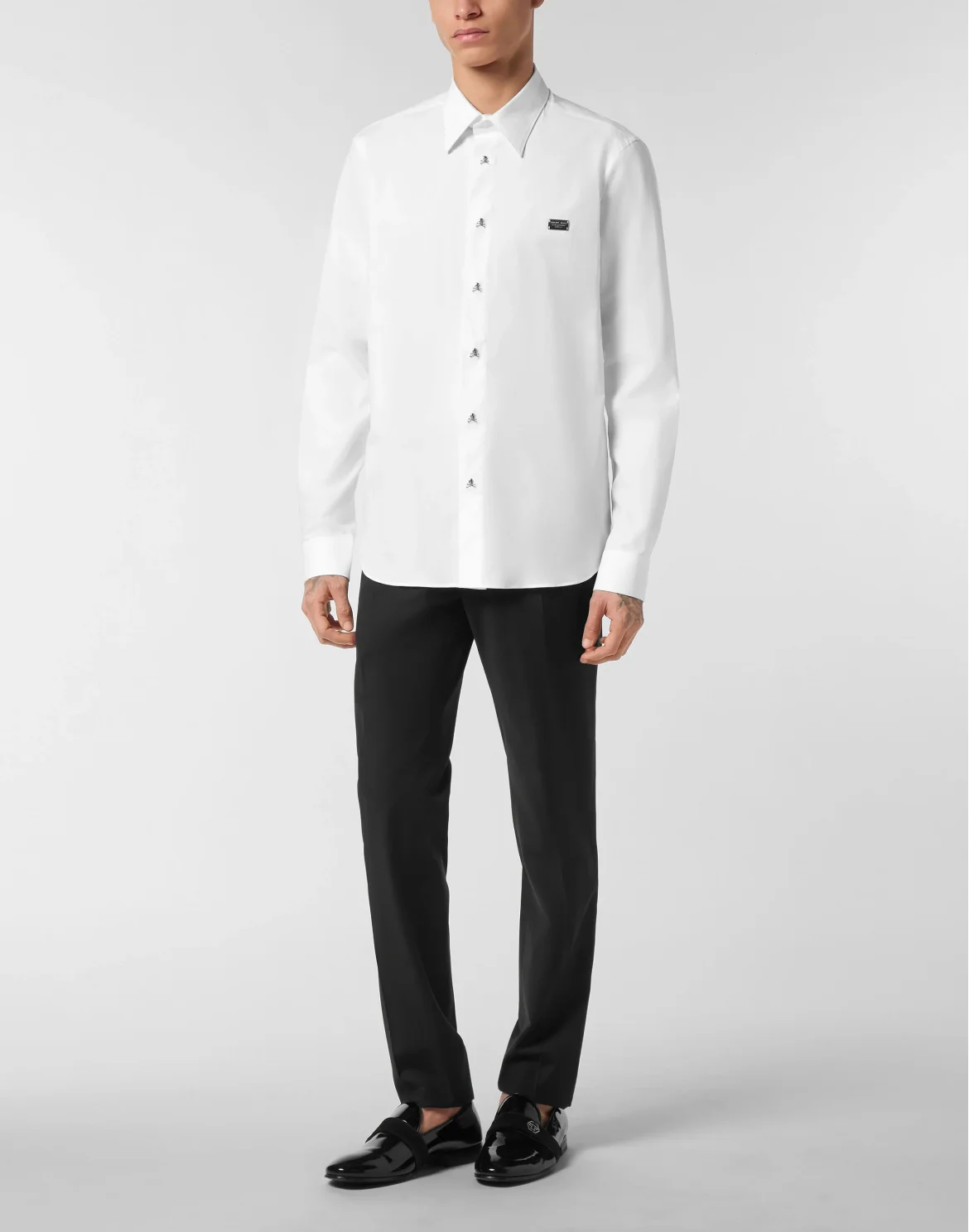 Sugar Daddy Cut Cotton Shirt Skull, цвет: Белый