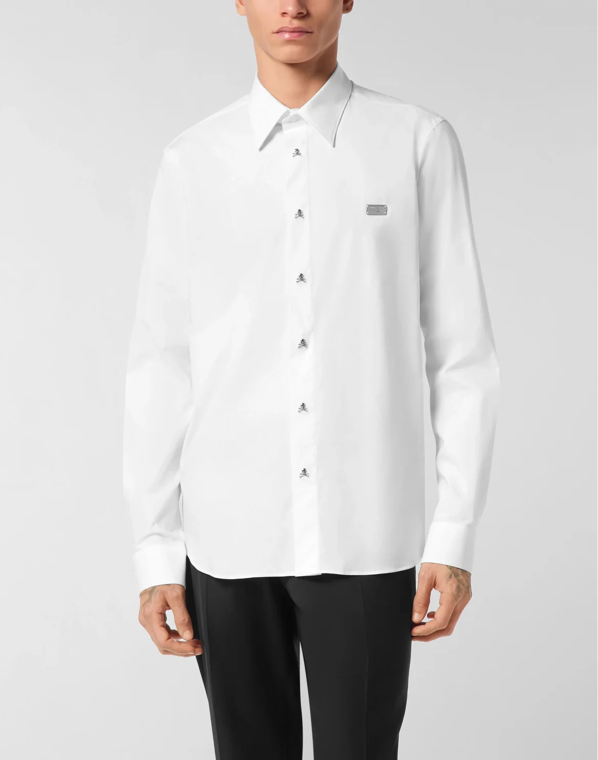 Sugar Daddy Cut Cotton Shirt Skull, цвет: Белый