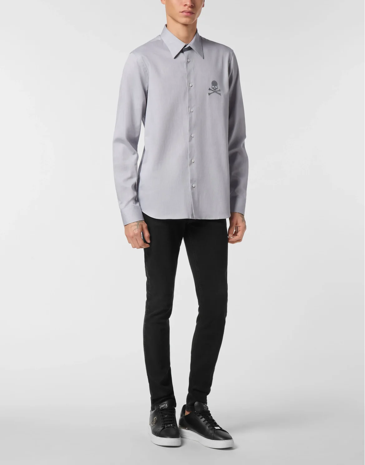 Regular Fit Shirt Herringbone, цвет: Серый