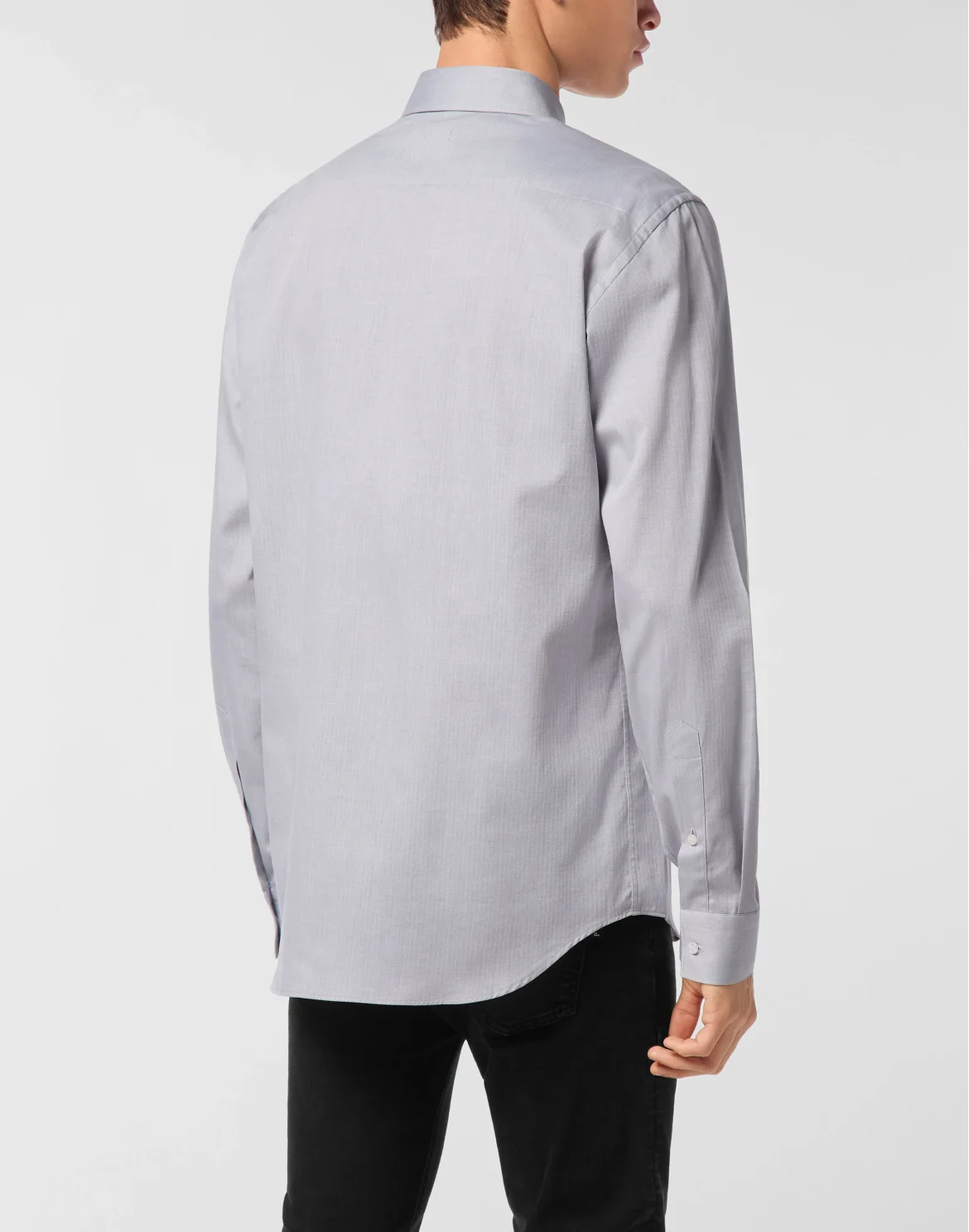 Regular Fit Shirt Herringbone, цвет: Серый
