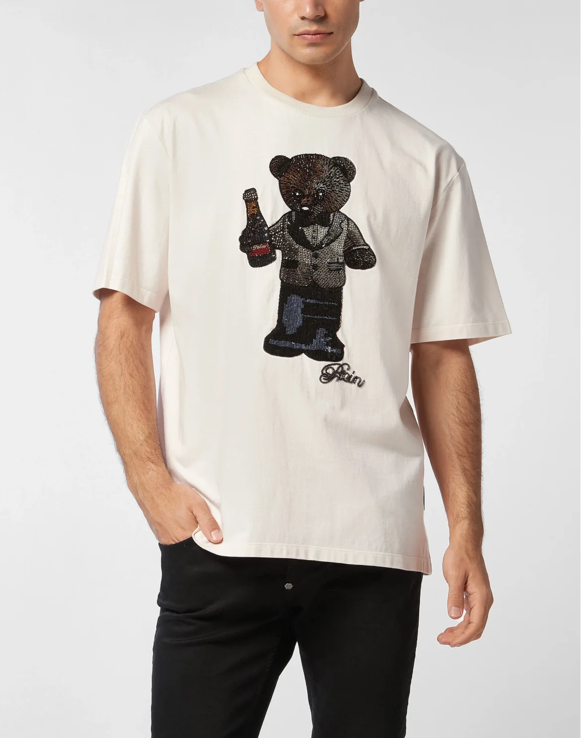 Round Neck T-Shirt Teddy Crystal, цвет: Бежевый