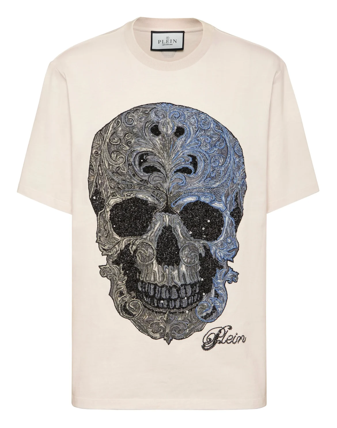 Degrade Round Neck T-Shirt Skull, цвет: Бежевый