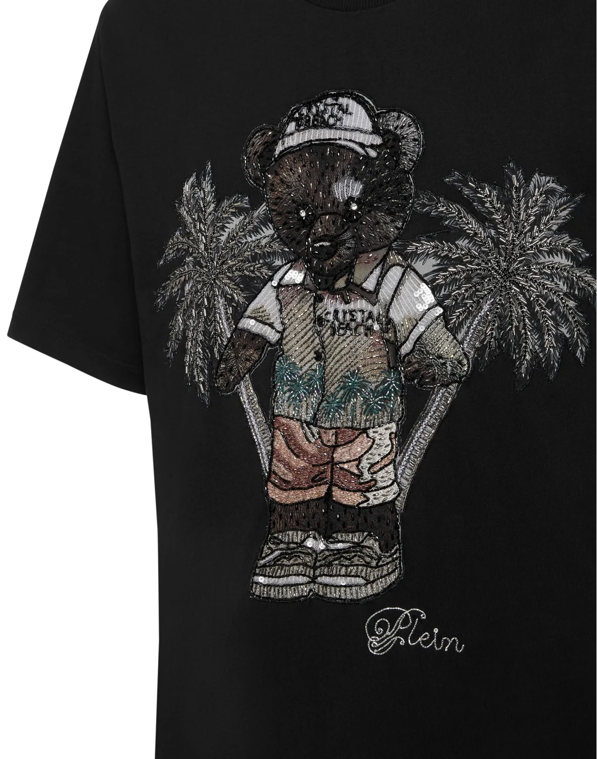 Round Neck T-Shirt Teddy Bear, цвет: Черный