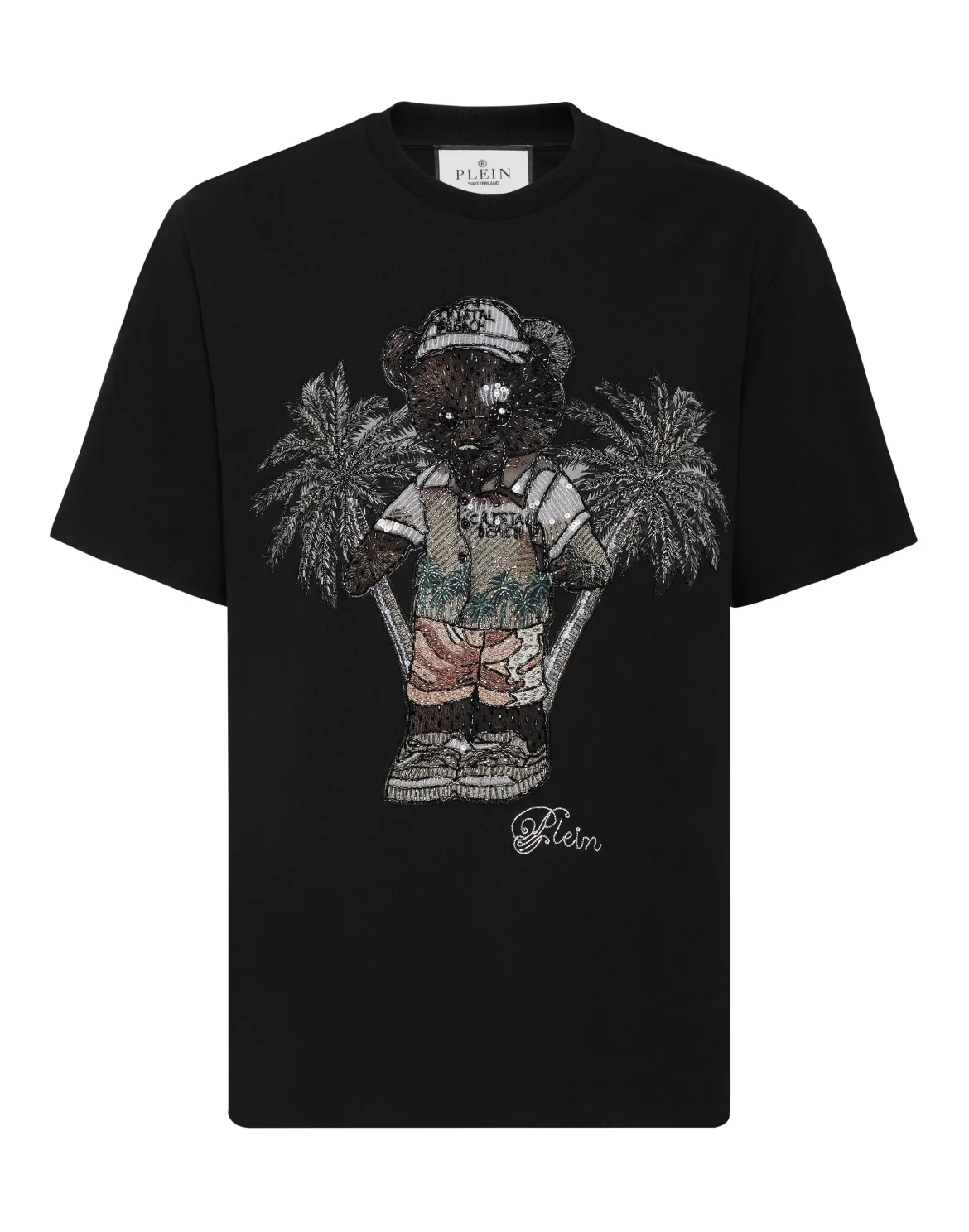 Round Neck T-Shirt Teddy Bear, цвет: Черный