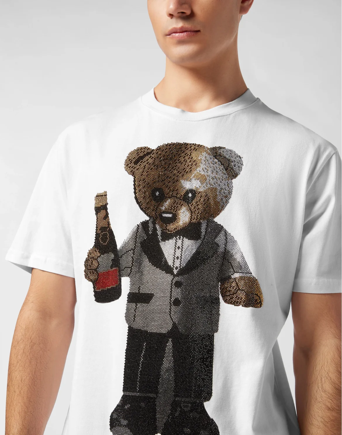 Round Neck T-Shirt Teddy Bear, цвет: Белый
