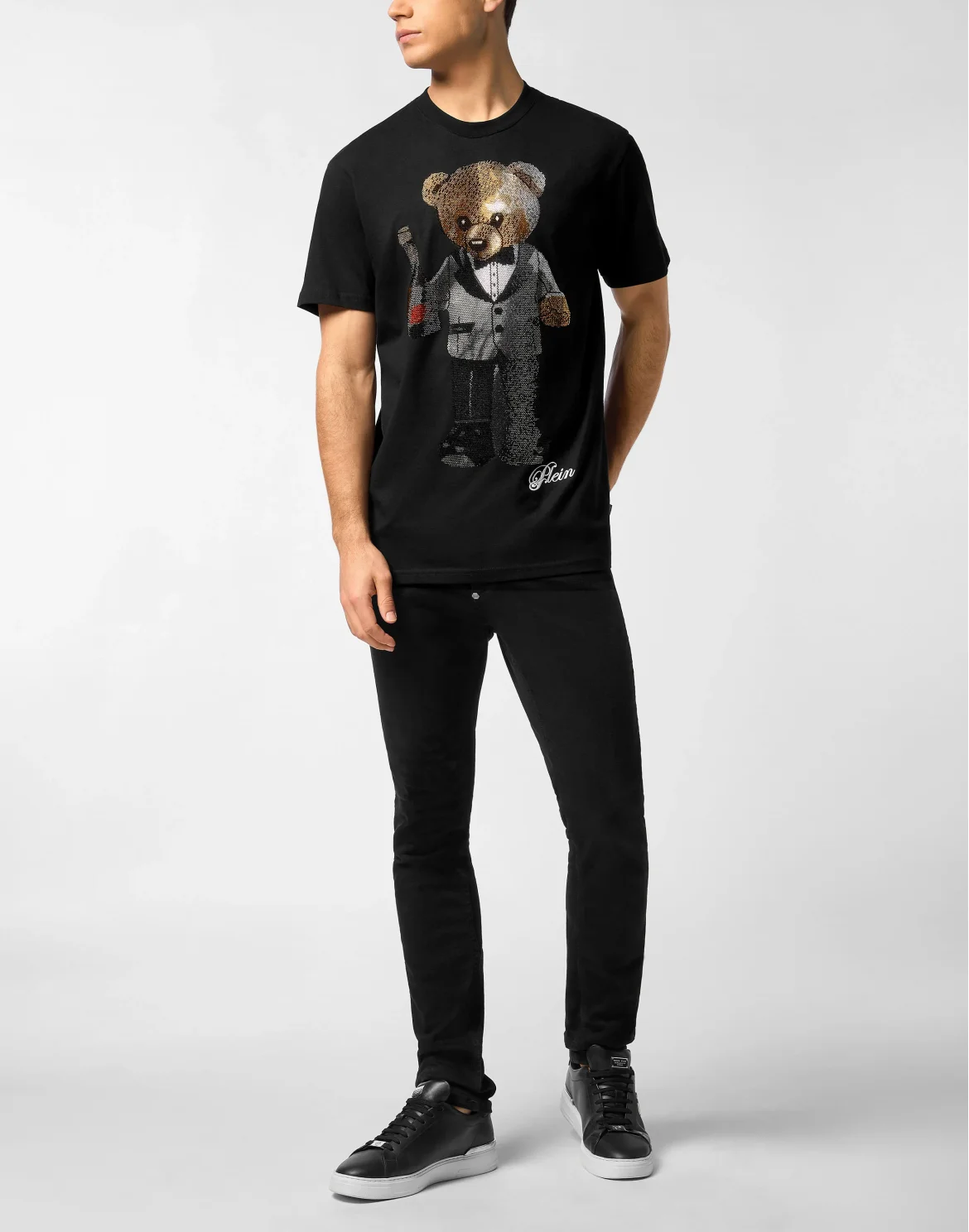 Round Neck T-Shirt Teddy Bear, цвет: Черный