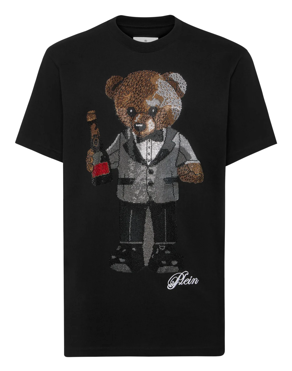 Round Neck T-Shirt Teddy Bear, цвет: Черный