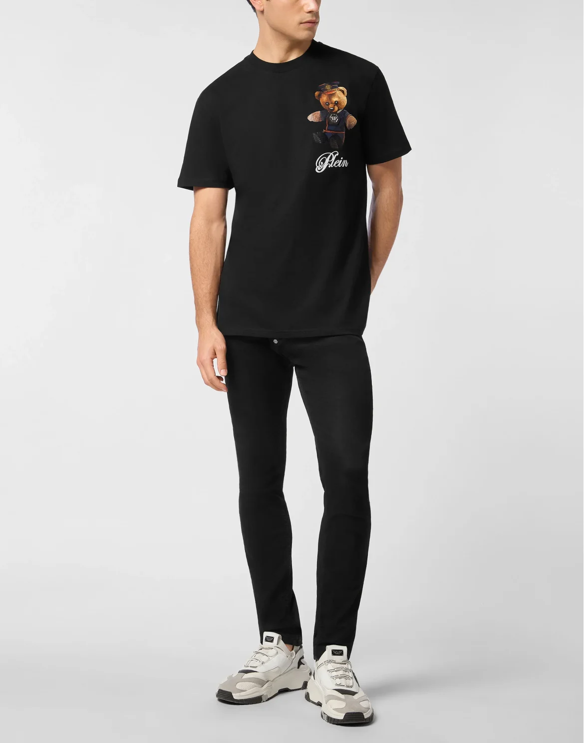 Round Neck T-Shirt Teddy Bear, цвет: Черный