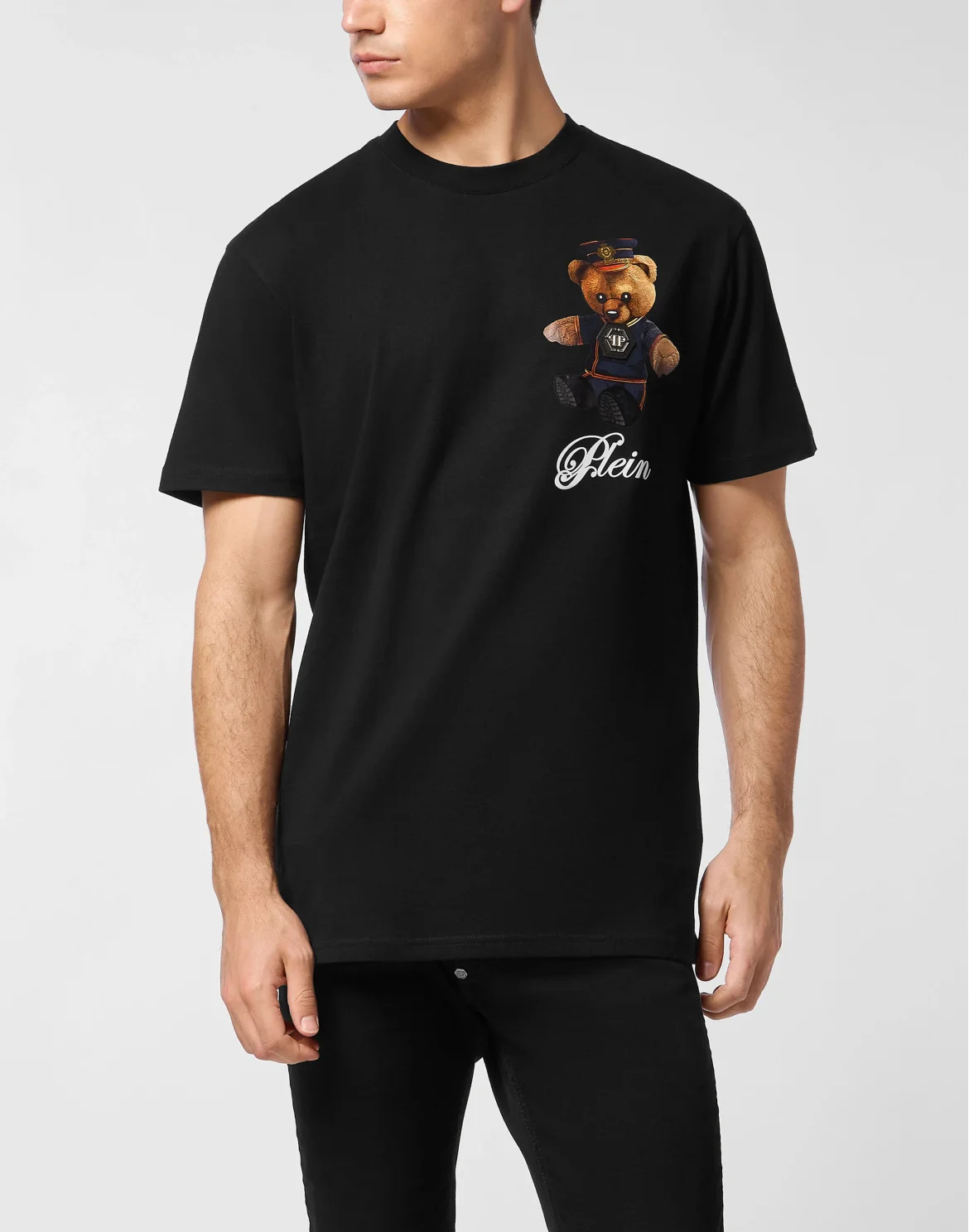 Round Neck T-Shirt Teddy Bear, цвет: Черный