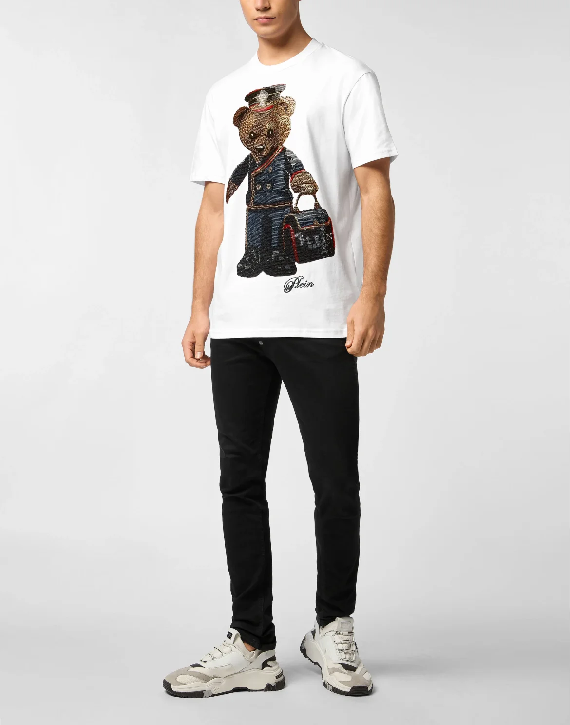 Round Neck T-Shirt Full Of Stones Teddy Bear, цвет: Белый