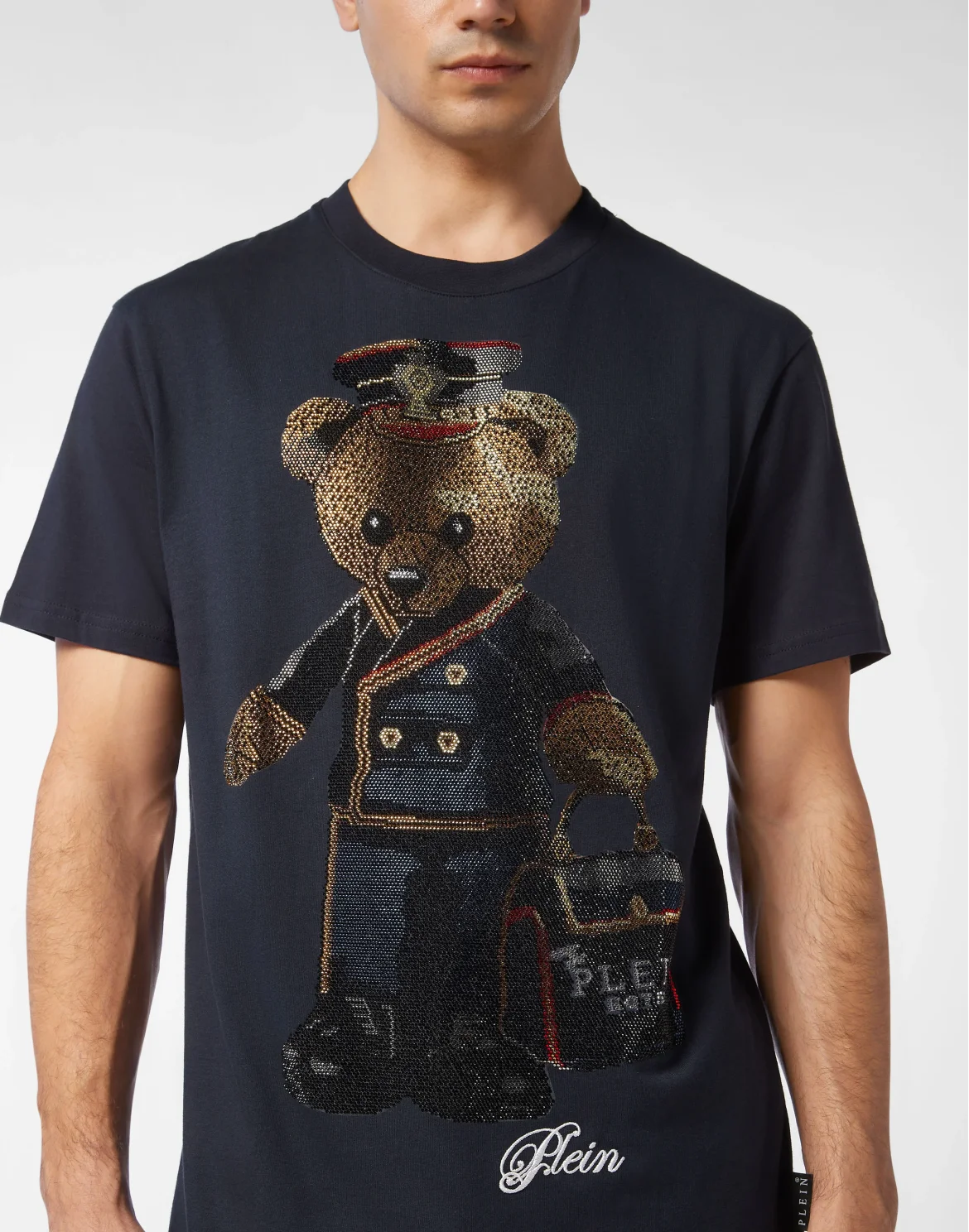Round Neck T-Shirt Full Of Stones Teddy Bear, цвет: Синий