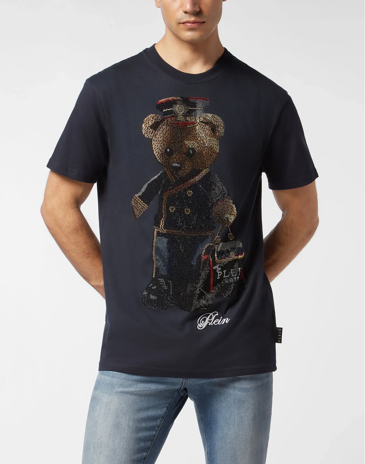 Round Neck T-Shirt Full Of Stones Teddy Bear, цвет: Синий