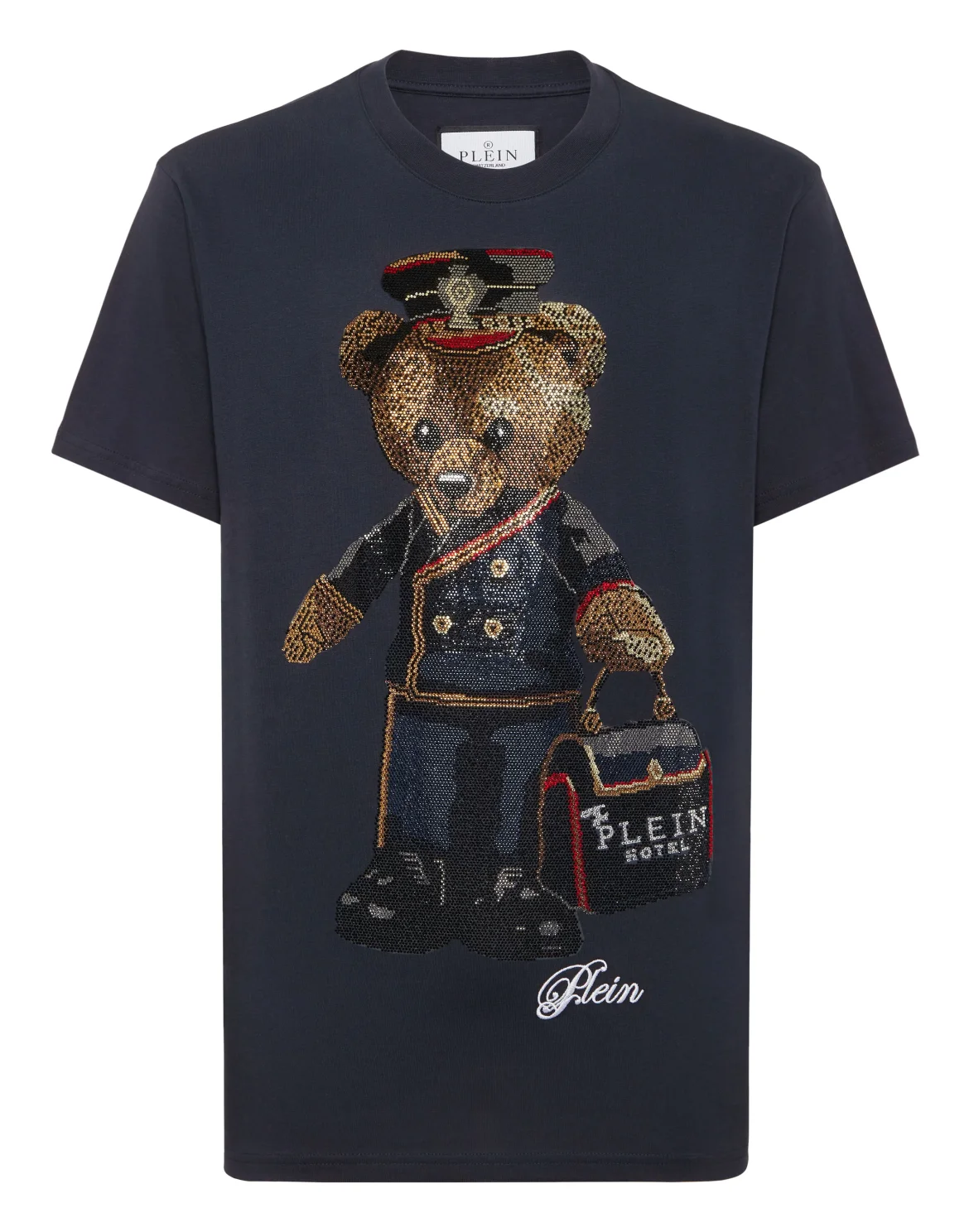 Round Neck T-Shirt Full Of Stones Teddy Bear, цвет: Синий
